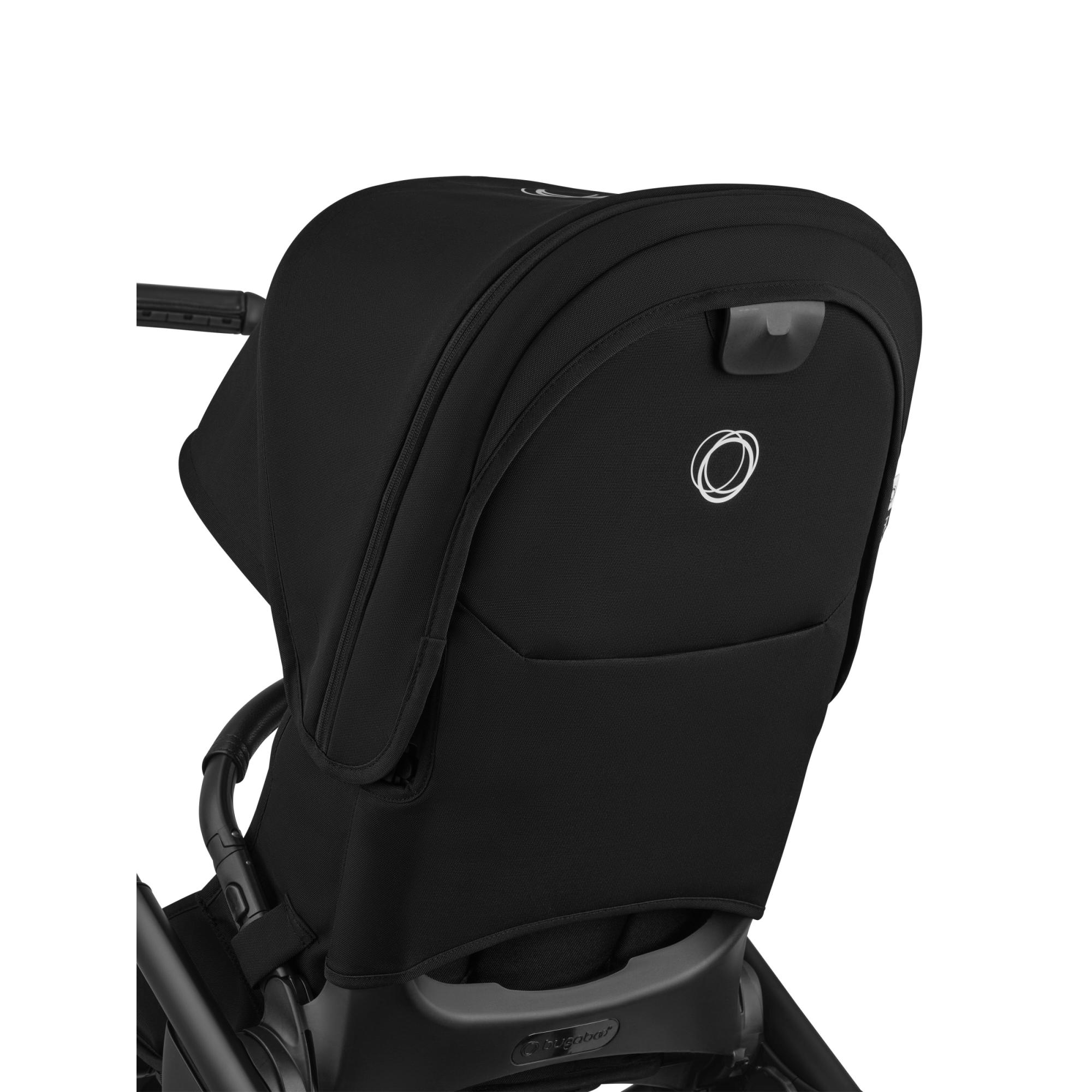 Carrinho de Passeio Bugaboo Dragonfly Plus base preta com capota e alcofa pretos 9