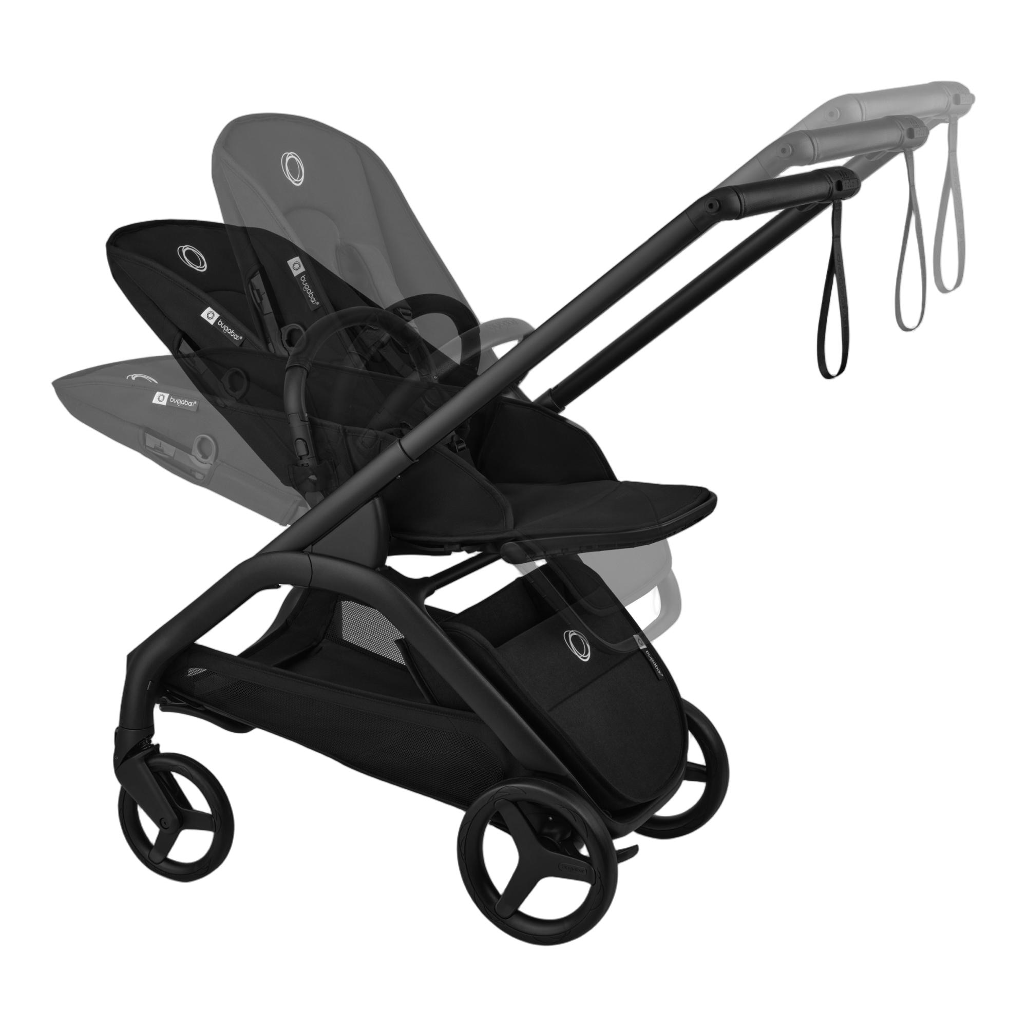 Carrinho de Passeio Bugaboo Dragonfly Plus base preta com capota e alcofa pretos 12