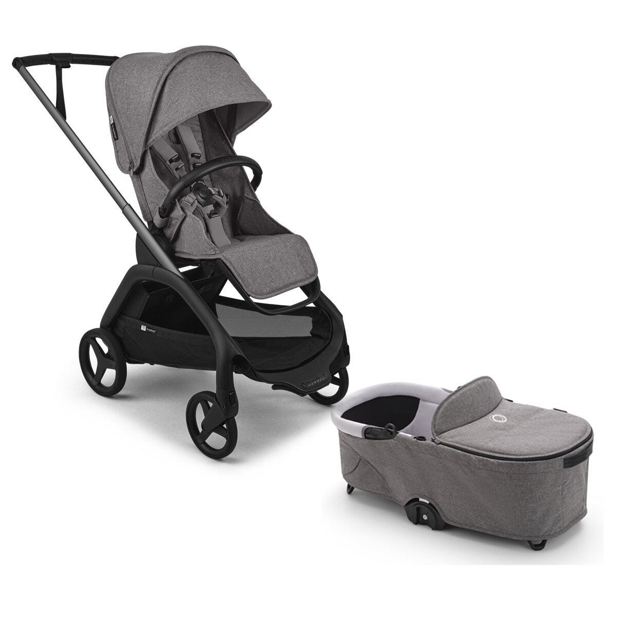 Imagem 0 de Carrinho de Passeio Bugaboo Dragonfly Plus base com capota  cinzenta  e alcofa cinzenta
