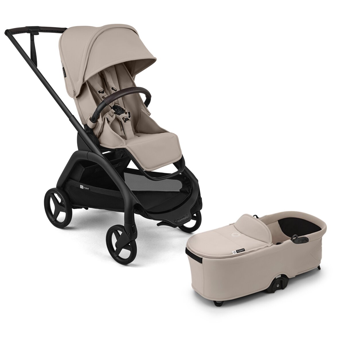 Imagem 0 de Carrinho de Passeio Bugaboo Dragonfly Plus base com capota castanha e alcofa bege