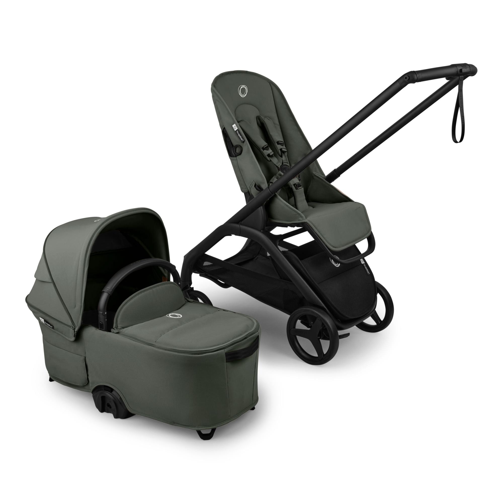 Carrinho de Passeio Bugaboo Dragonfly Plus base com capota verde e alcofa verde 2