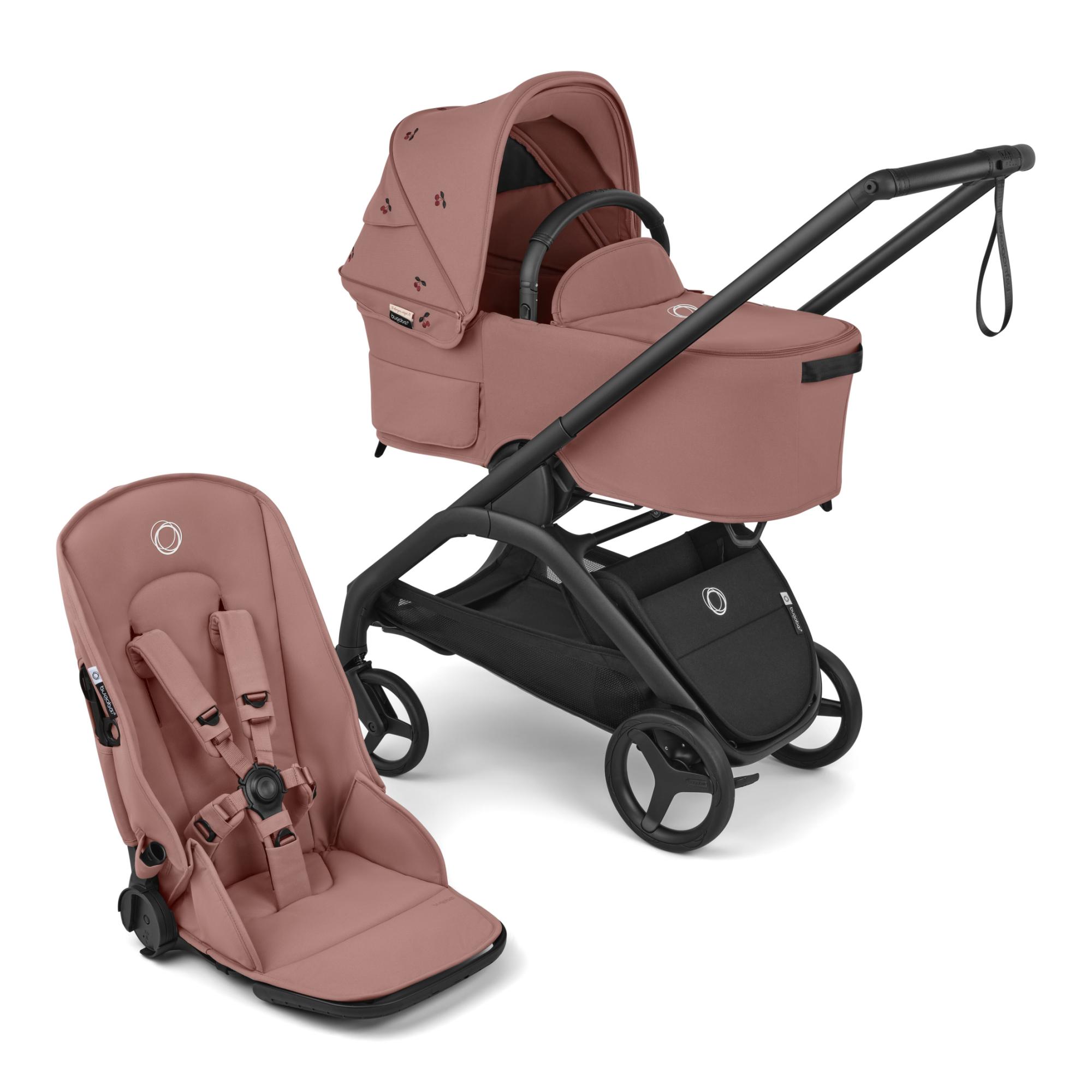 Imagem 0 de Carrinho de Passeio Bugaboo Dragonfly Plus Konges Slojd Cherry  e Alcofa Dusty Pink