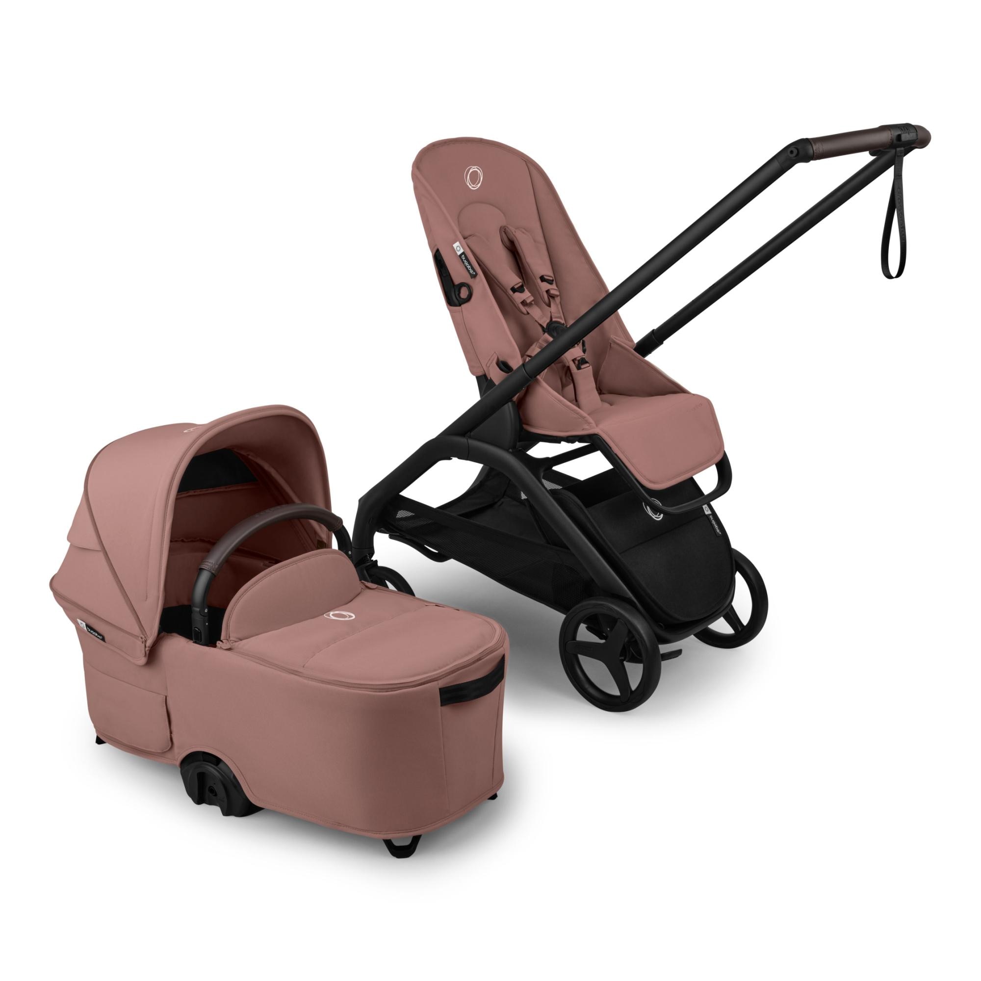Carrinho de Passeio Bugaboo Dragonfly Plus Konges Slojd Cherry  e Alcofa Dusty Pink 2