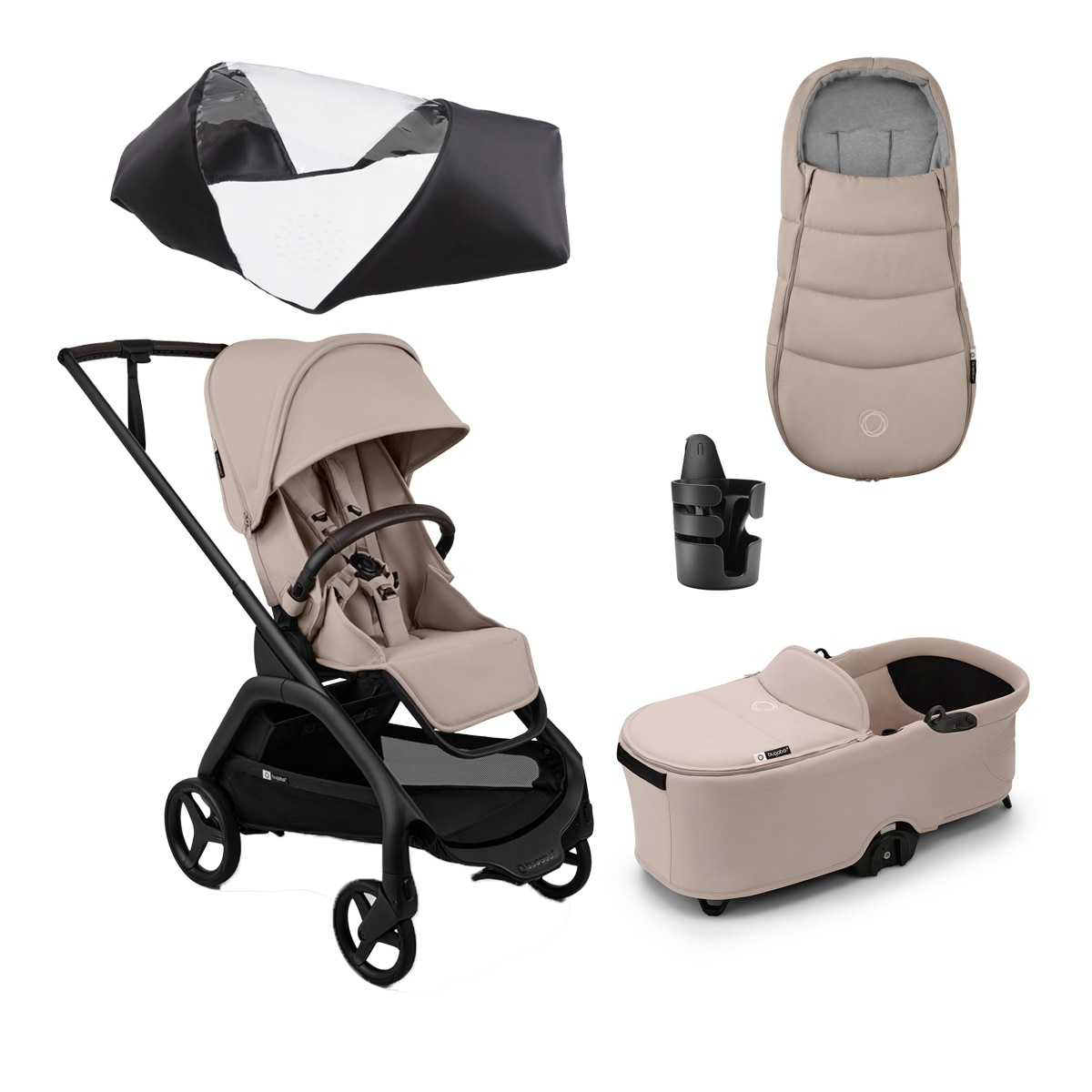 Imagem 0 de Pack Indispensáveis de Inverno do Carrinho Bugaboo Dragonfly Plus Taupe