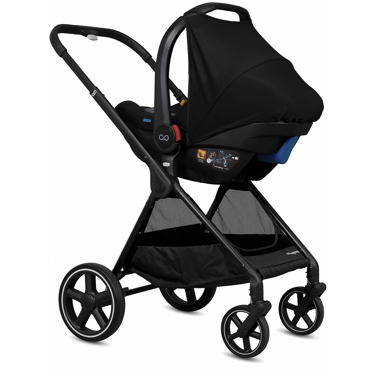 Carrinho de Passeio Trio Match 3 Optim + Alcofa + Cadeira Auto i-Size Purple - Roxo Roxo-6