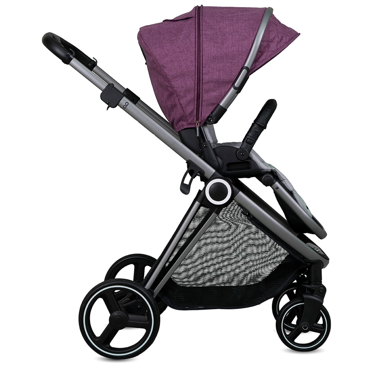 Carrinho de Passeio Trio Match 3 Optim + Alcofa + Cadeira Auto Verai i-Size Roxo-2