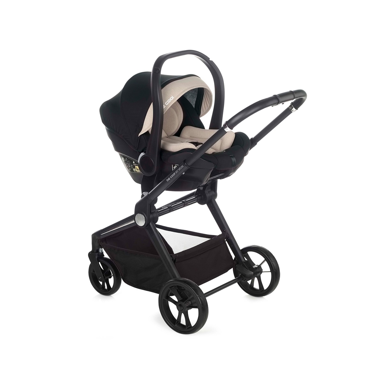 Carro de bebé Be Cool Stratos con capazo Stratos Cot y portabebé Travel Carrier 2025 - Beige Beige-5