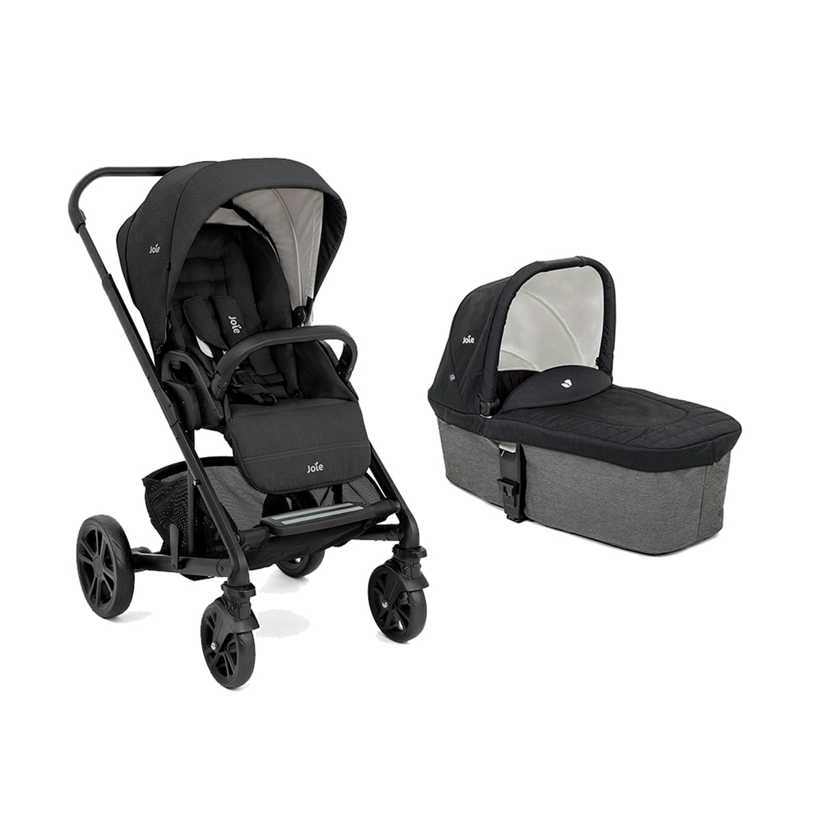 Cochecito de paseo Dúo Joie Chrome con Capazo Chrome - Negro Negro-1