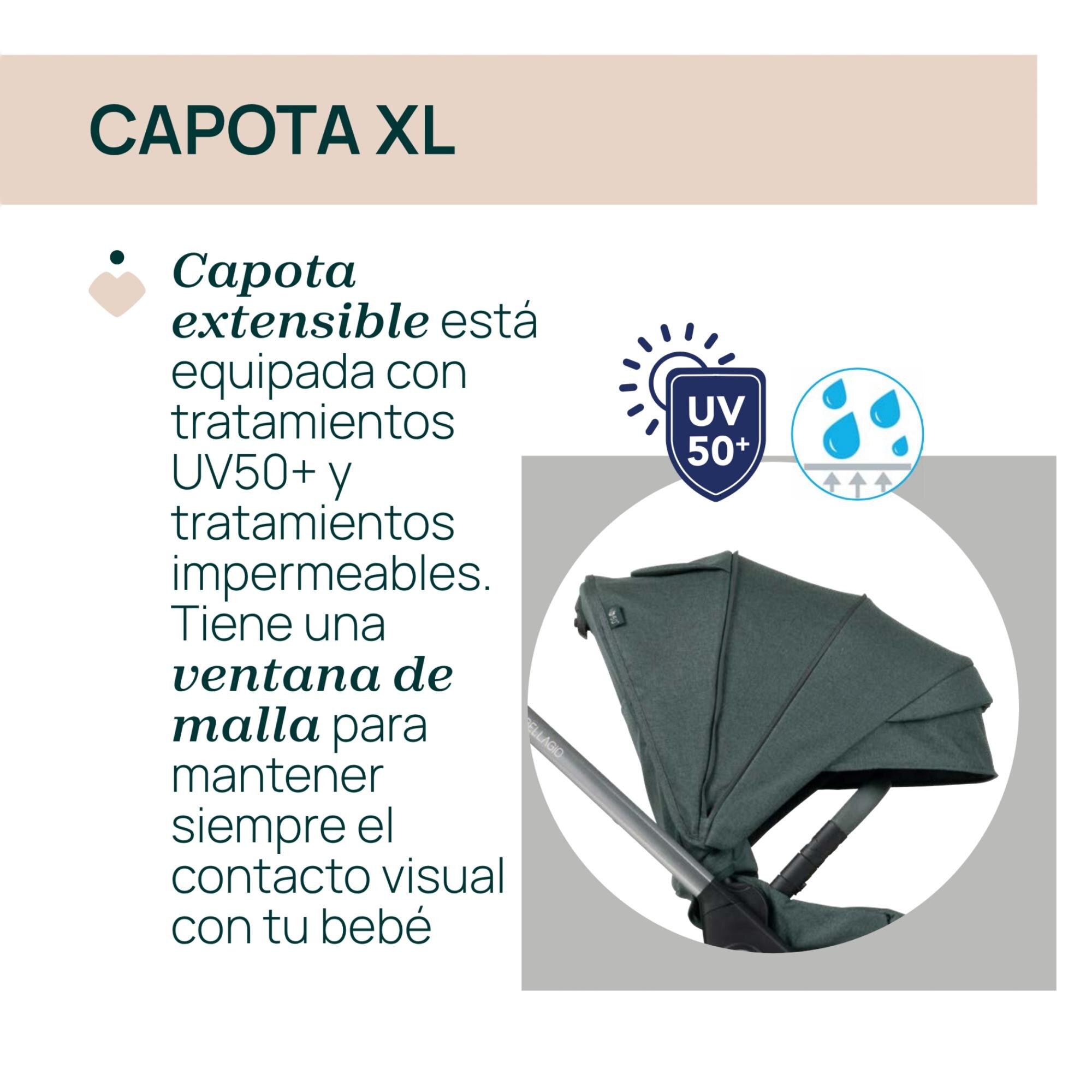 Carro de bebé Chicco Bellagio 2 piezas : silla paseo y capazo gran comfort - Verde oscuro Verde oscuro-7