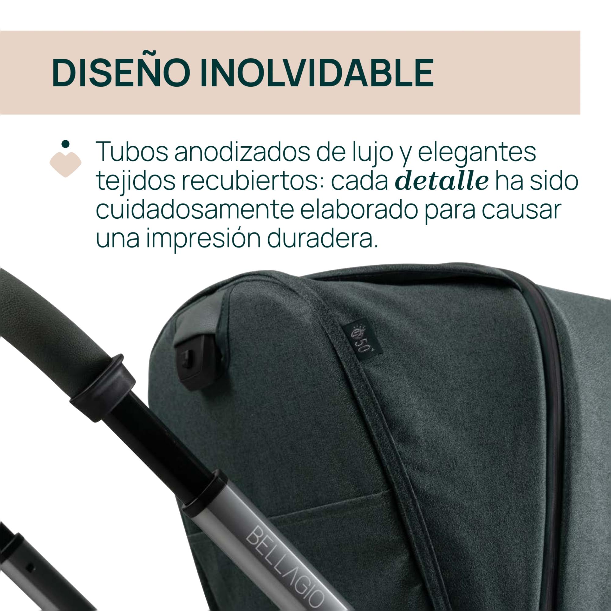 Carro de bebé Chicco Bellagio 2 piezas : silla paseo y capazo gran comfort - Verde oscuro Verde oscuro-8