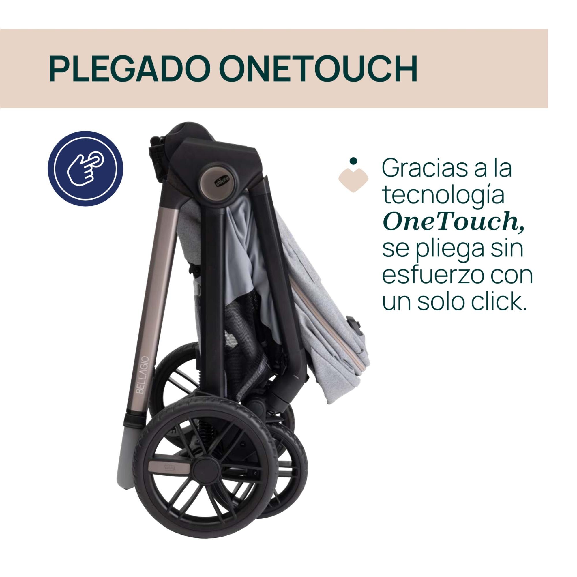 Carro de bebé Chicco Bellagio 2 piezas : silla paseo y capazo gran comfort - Gris Gris-2
