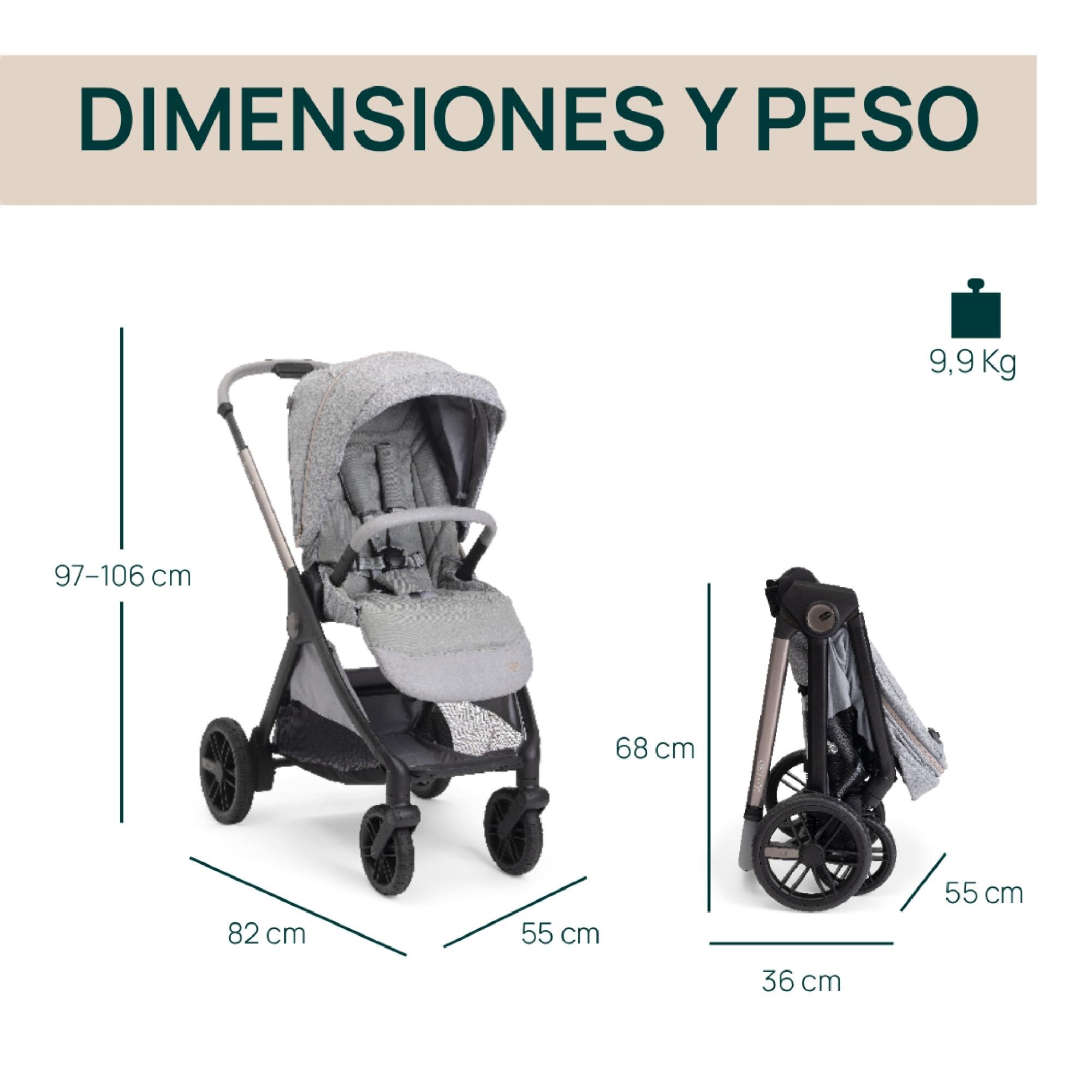 Carro de bebé Chicco Bellagio 2 piezas : silla paseo y capazo gran comfort - Gris Gris-3