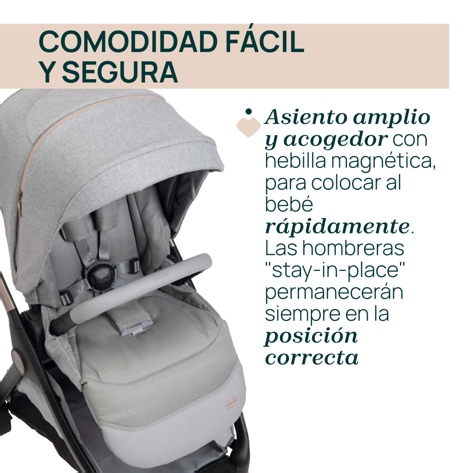 Carro de bebé Chicco Bellagio 2 piezas : silla paseo y capazo gran comfort - Gris Gris-6