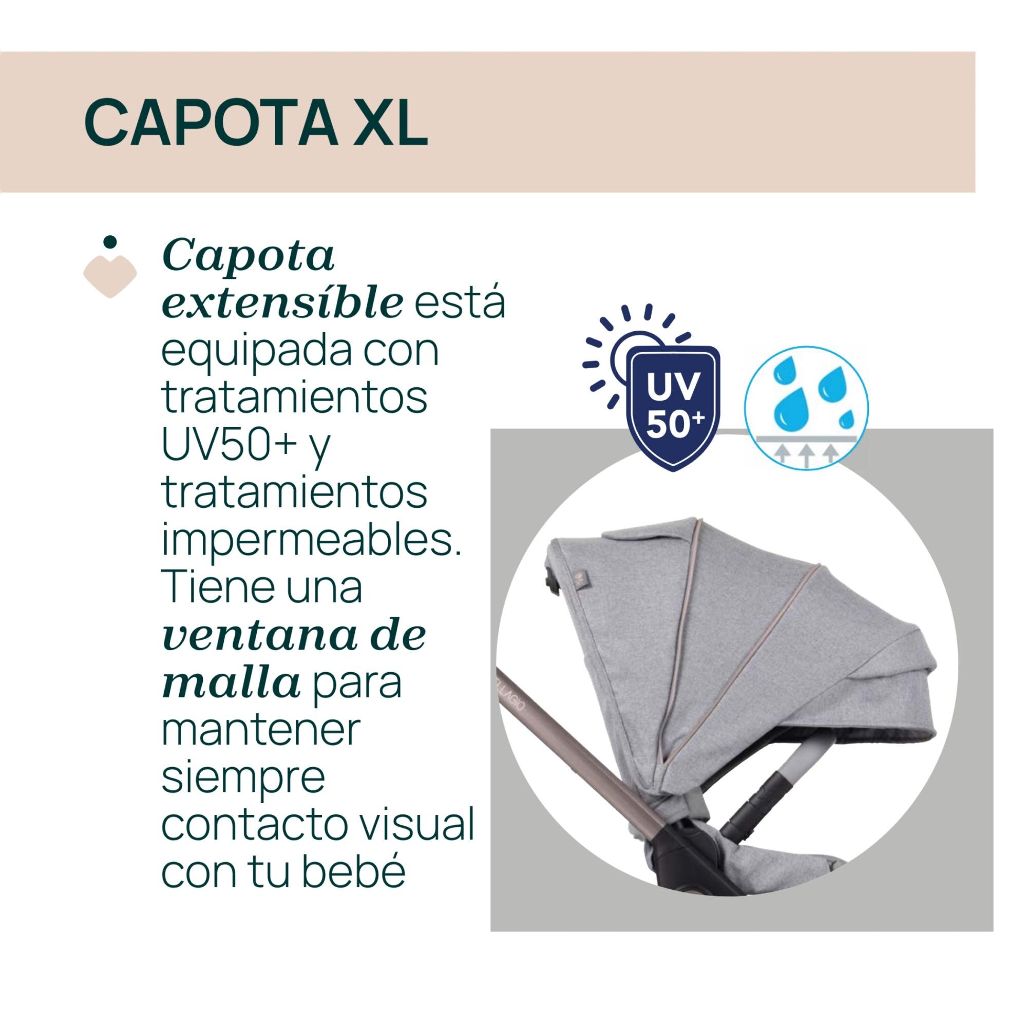 Carro de bebé Chicco Bellagio 2 piezas : silla paseo y capazo gran comfort - Gris Gris-7