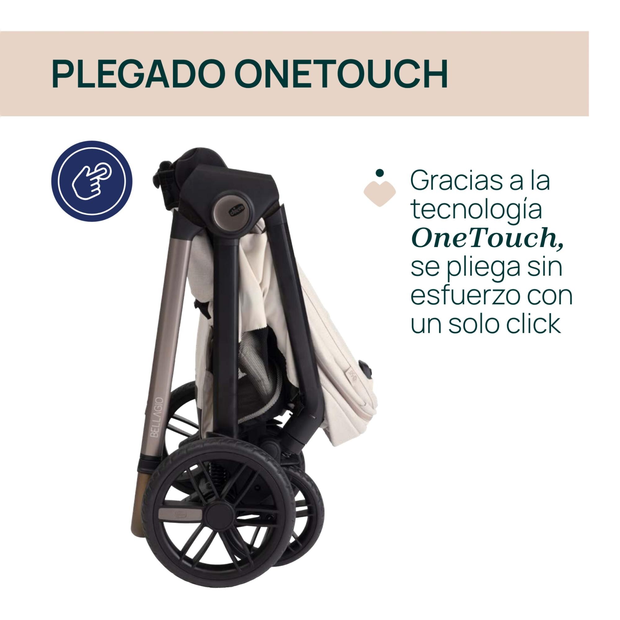 Carro de bebé Chicco Bellagio 2 piezas : silla paseo y capazo gran comfort - Beige Beige-2