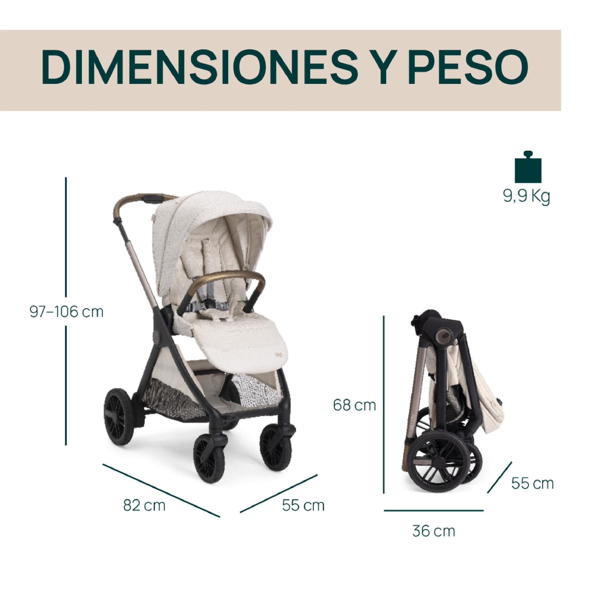 Carro de bebé Chicco Bellagio 2 piezas : silla paseo y capazo gran comfort - Beige Beige-3