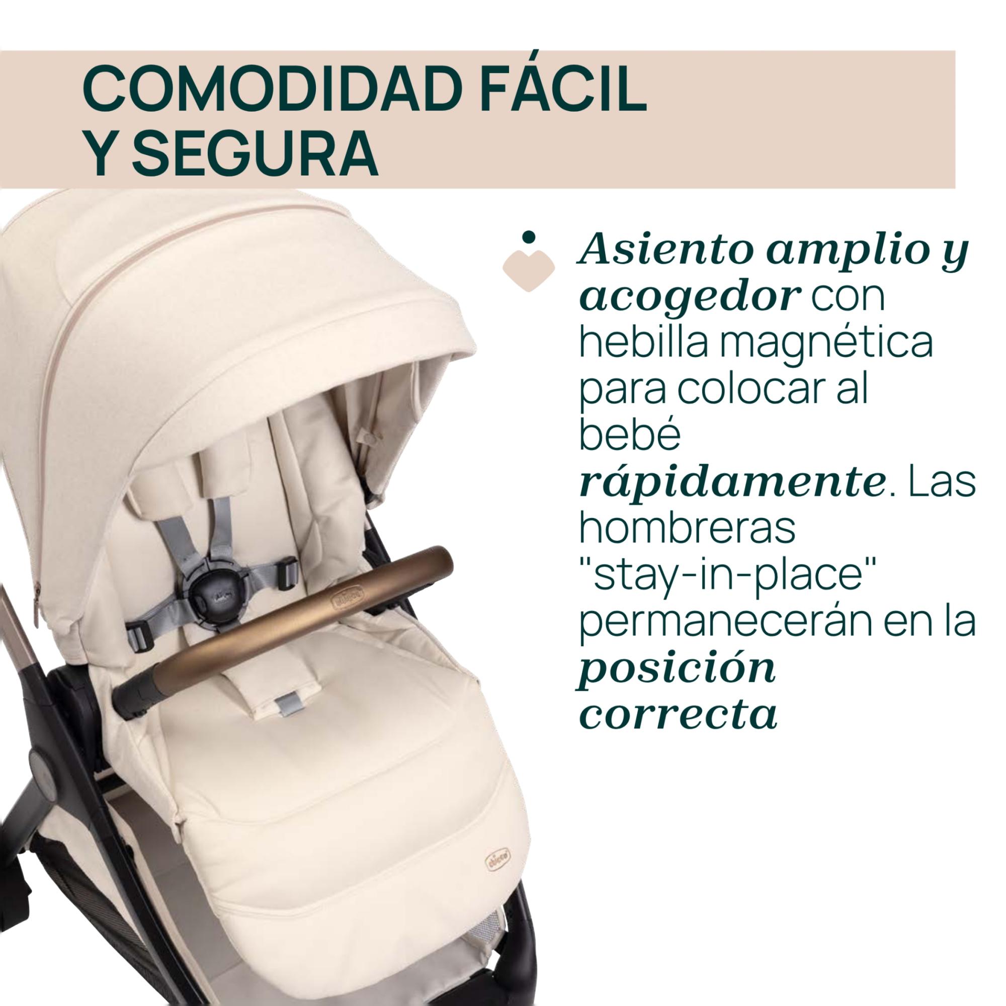 Carro de bebé Chicco Bellagio 2 piezas : silla paseo y capazo gran comfort - Beige Beige-6