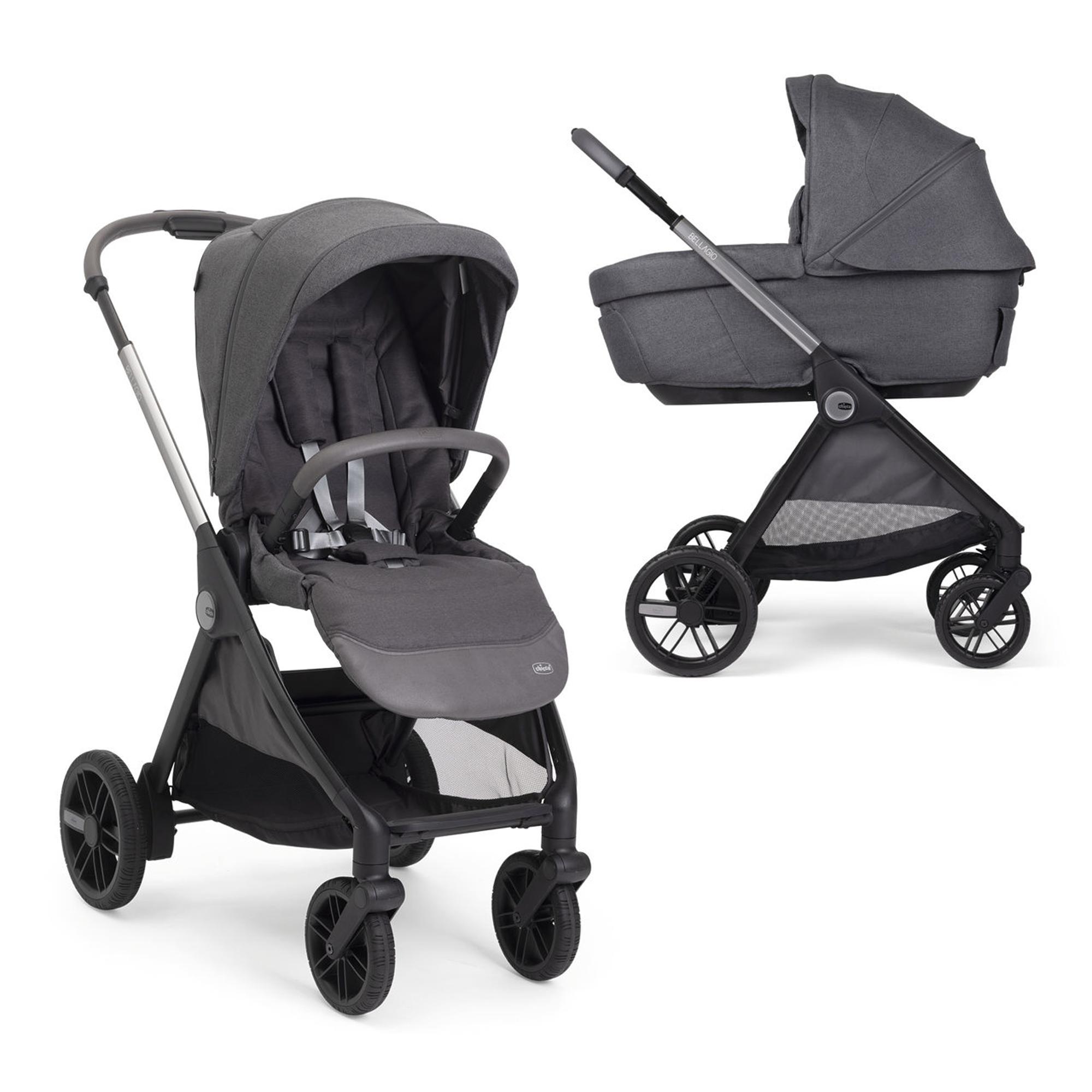 Carro de bebé Chicco Bellagio 2 piezas : silla paseo y capazo gran comfort - Gris oscuro Gris oscuro-1