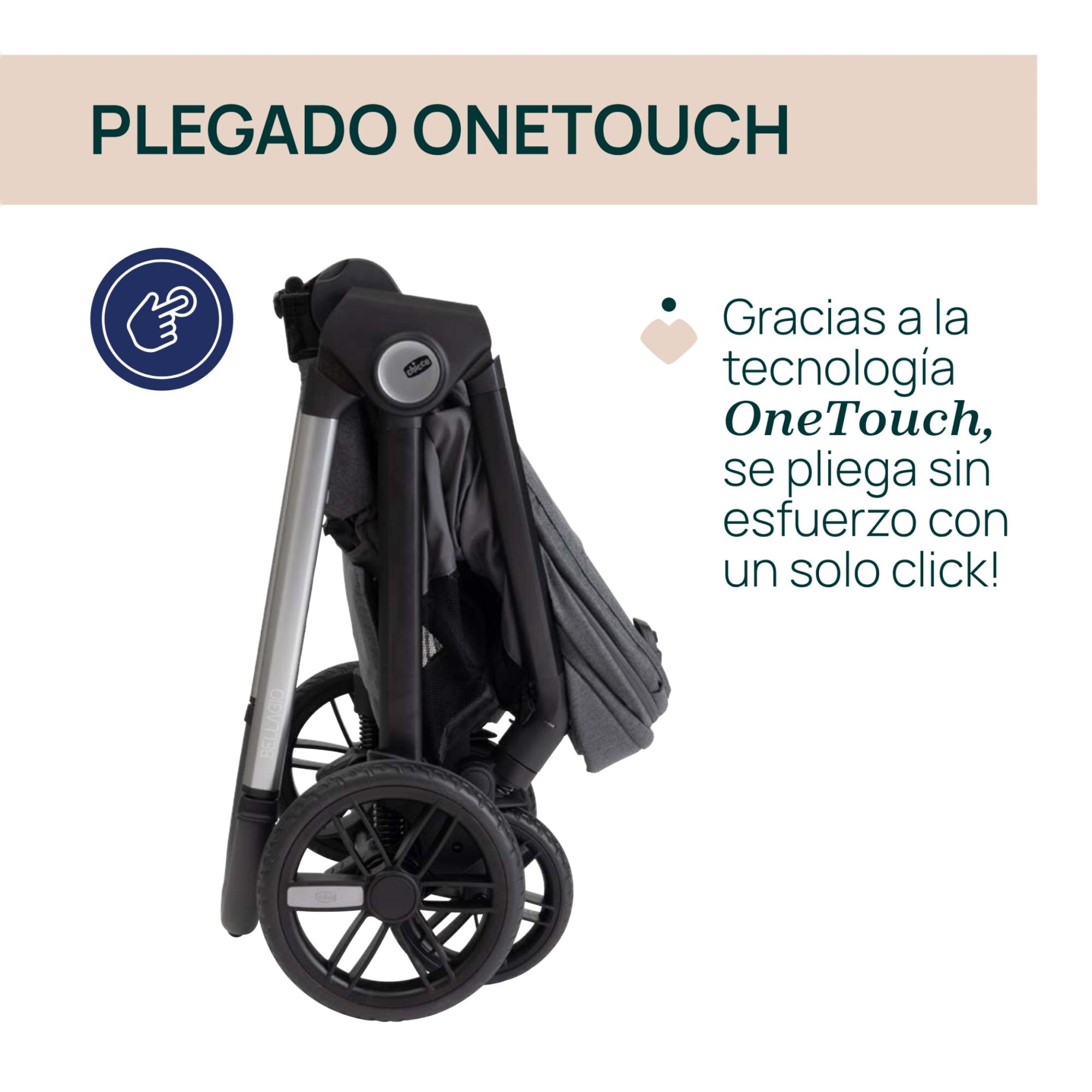 Carro de bebé Chicco Bellagio 2 piezas : silla paseo y capazo gran comfort - Gris oscuro Gris oscuro-2
