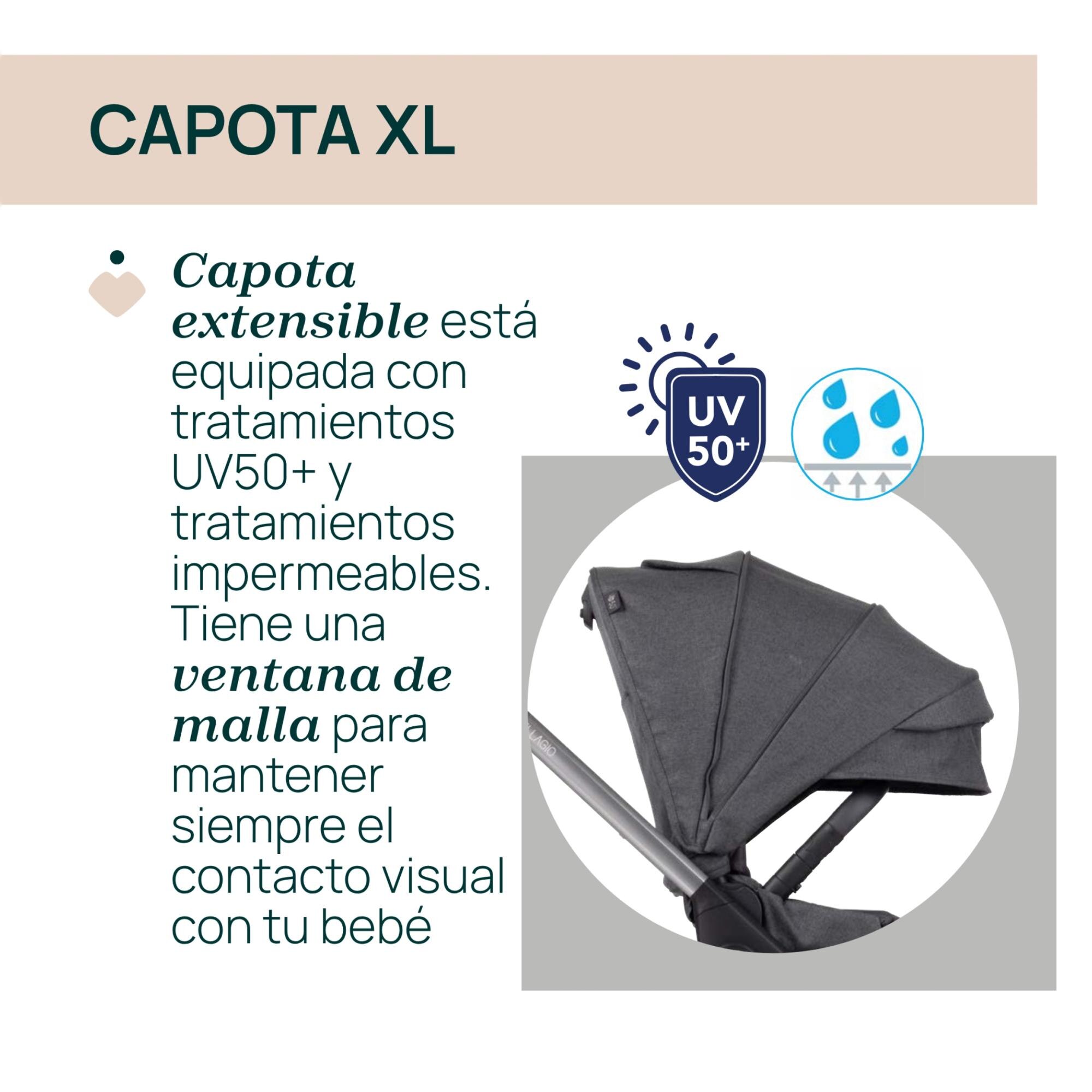 Carro de bebé Chicco Bellagio 2 piezas : silla paseo y capazo gran comfort - Gris oscuro Gris oscuro-7