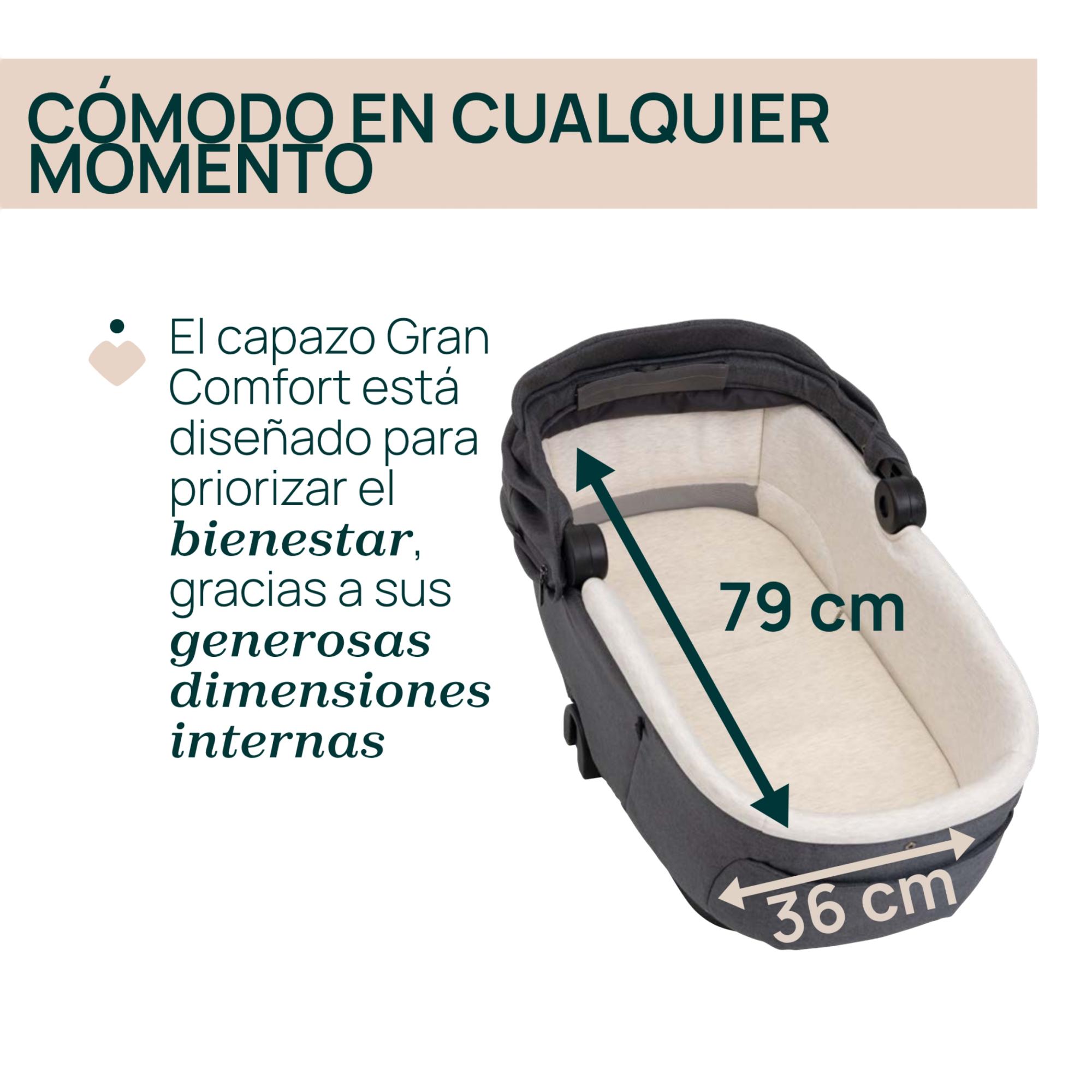 Carro de bebé Chicco Bellagio 2 piezas : silla paseo y capazo gran comfort - Gris oscuro Gris oscuro-10