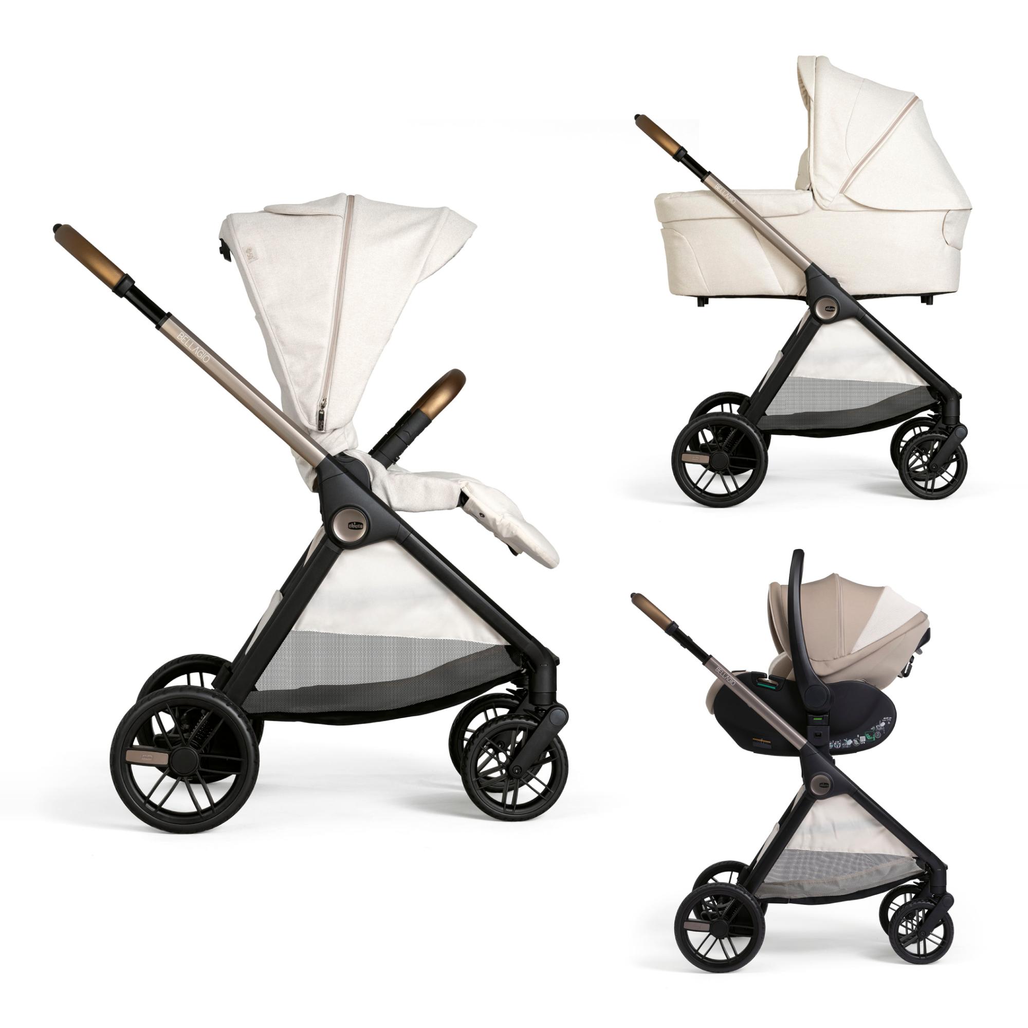 Imagen 1 de Carro de bebé Chicco Bellagio 3 piezas : silla paseo, capazo gran comfort y silla de coche First Seat Recline - Beige Beige