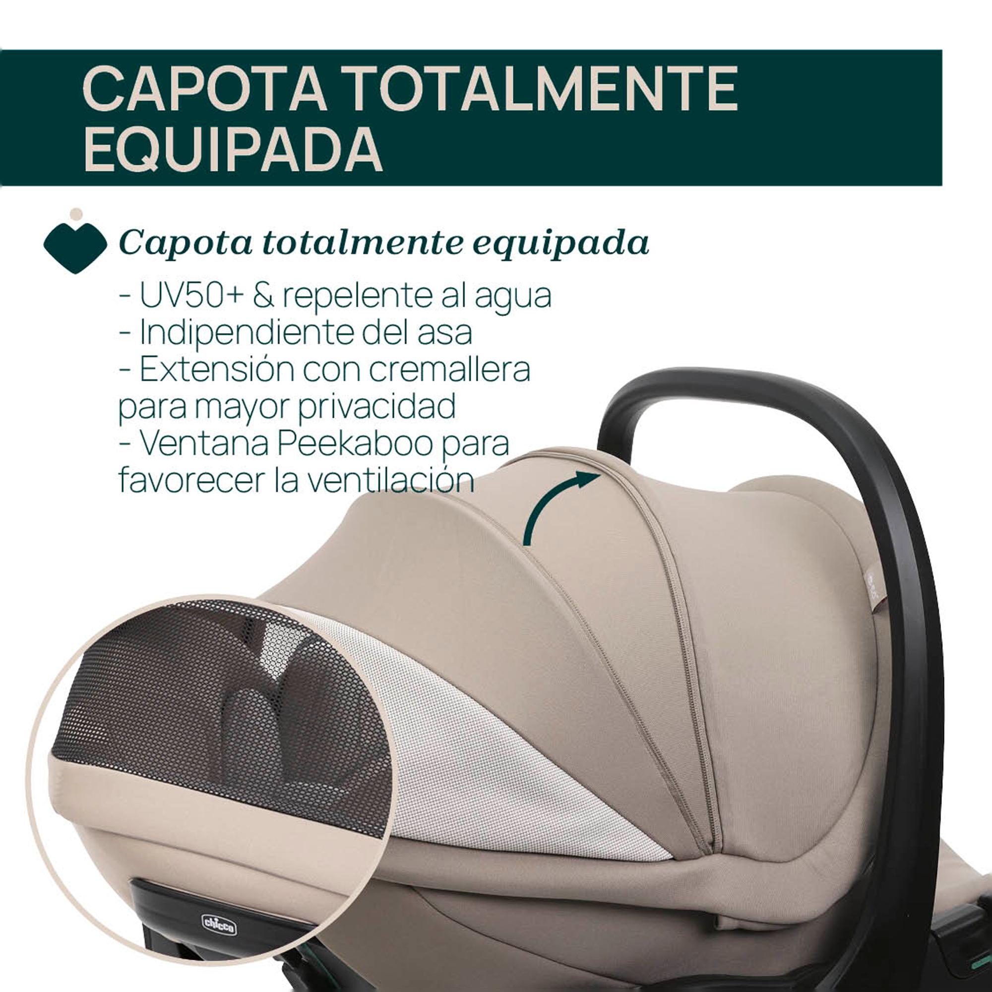 Imagen 23 de Carro de bebé Chicco Bellagio 3 piezas : silla paseo, capazo gran comfort y silla de coche First Seat Recline - Beige Beige