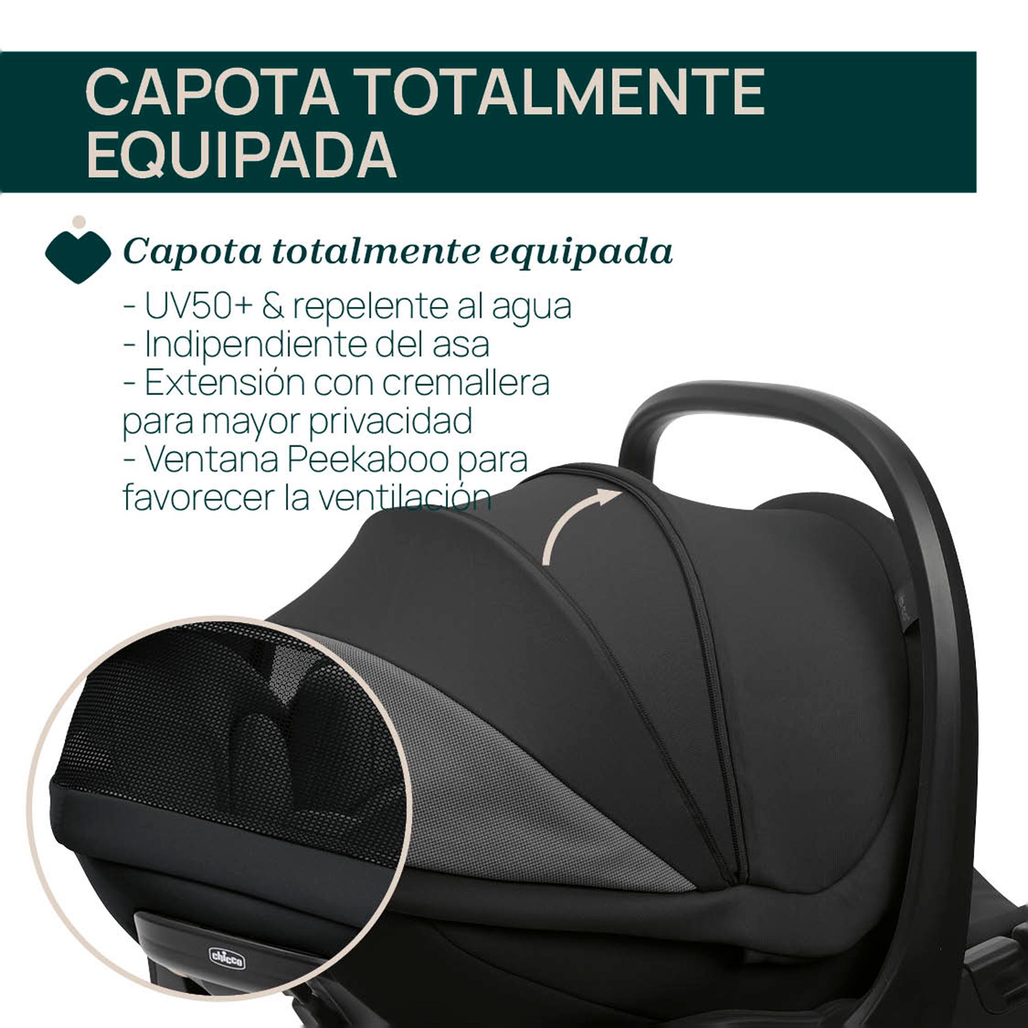 Imagen 23 de Carro de bebé Chicco Bellagio 3 piezas : silla paseo, capazo gran comfort y silla de coche First Seat Recline - Gris oscuro Gris oscuro