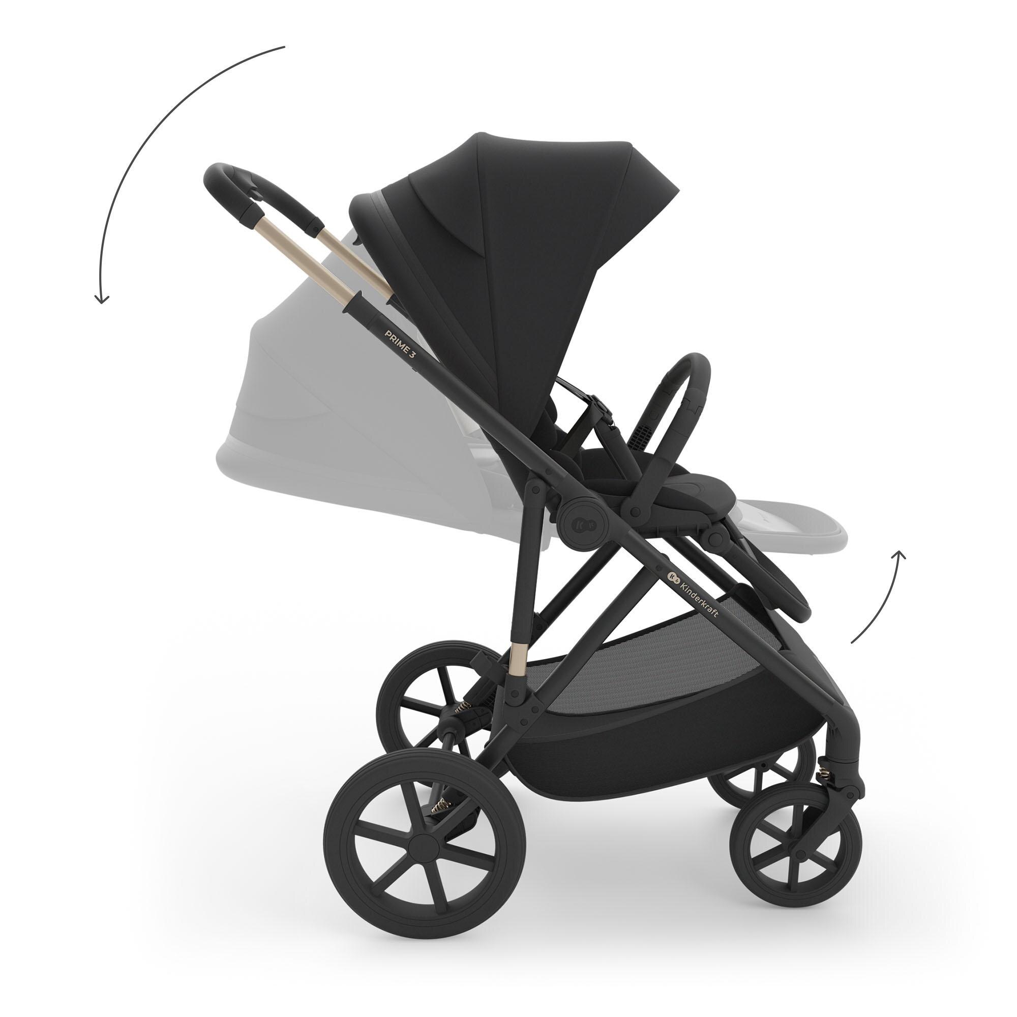 Carro de bebé 2 en 1 Kinderkraft PRIME 3 - Negro Negro-8