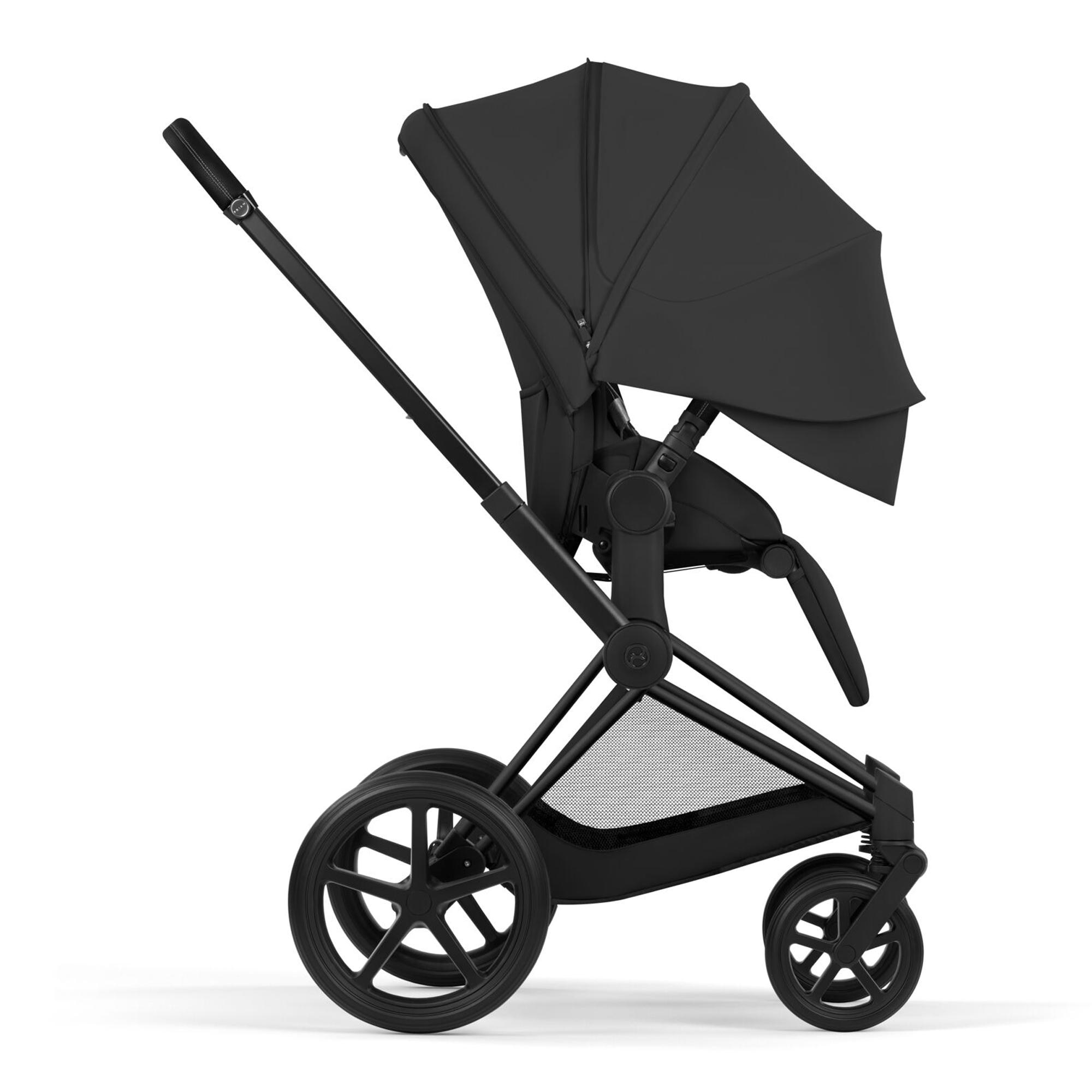 Carro de bebé dúo CYBEX PRIAM Comfort con Chasis PRIAM, Textiles PRIAM y Capazo plegable PRIAM Fold Lux Comfort - Marrón Negro-8
