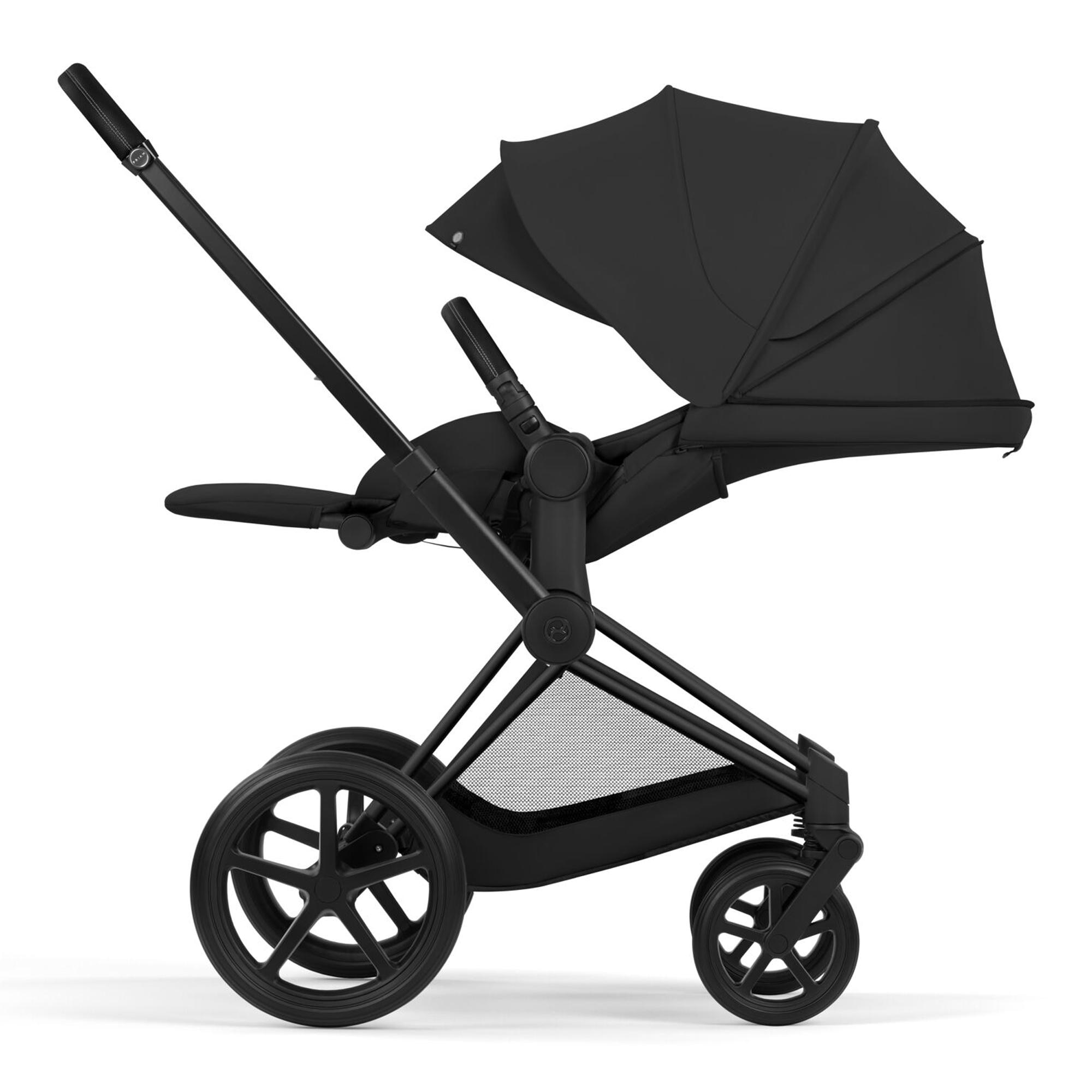 Carro de bebé dúo CYBEX PRIAM Comfort con Chasis PRIAM, Textiles PRIAM y Capazo plegable PRIAM Fold Lux Comfort - Marrón Negro-9
