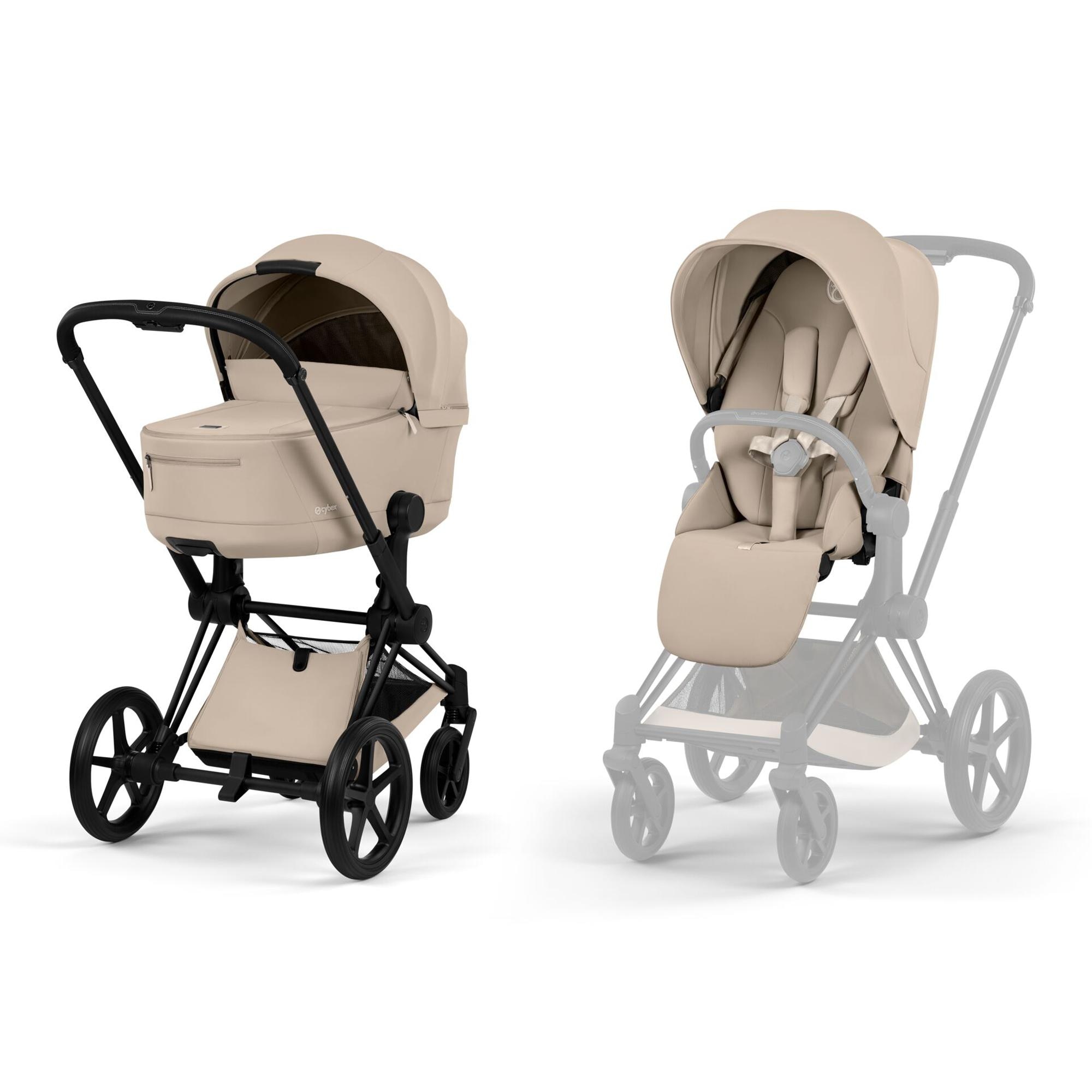 Imagem 0 de Carrinho de passeio duplo CYBEX PRIAM Comfort com Chassis PRIAM, Tecidos PRIAM e Alcofa dobrável PRIAM Fold Lux Comfort