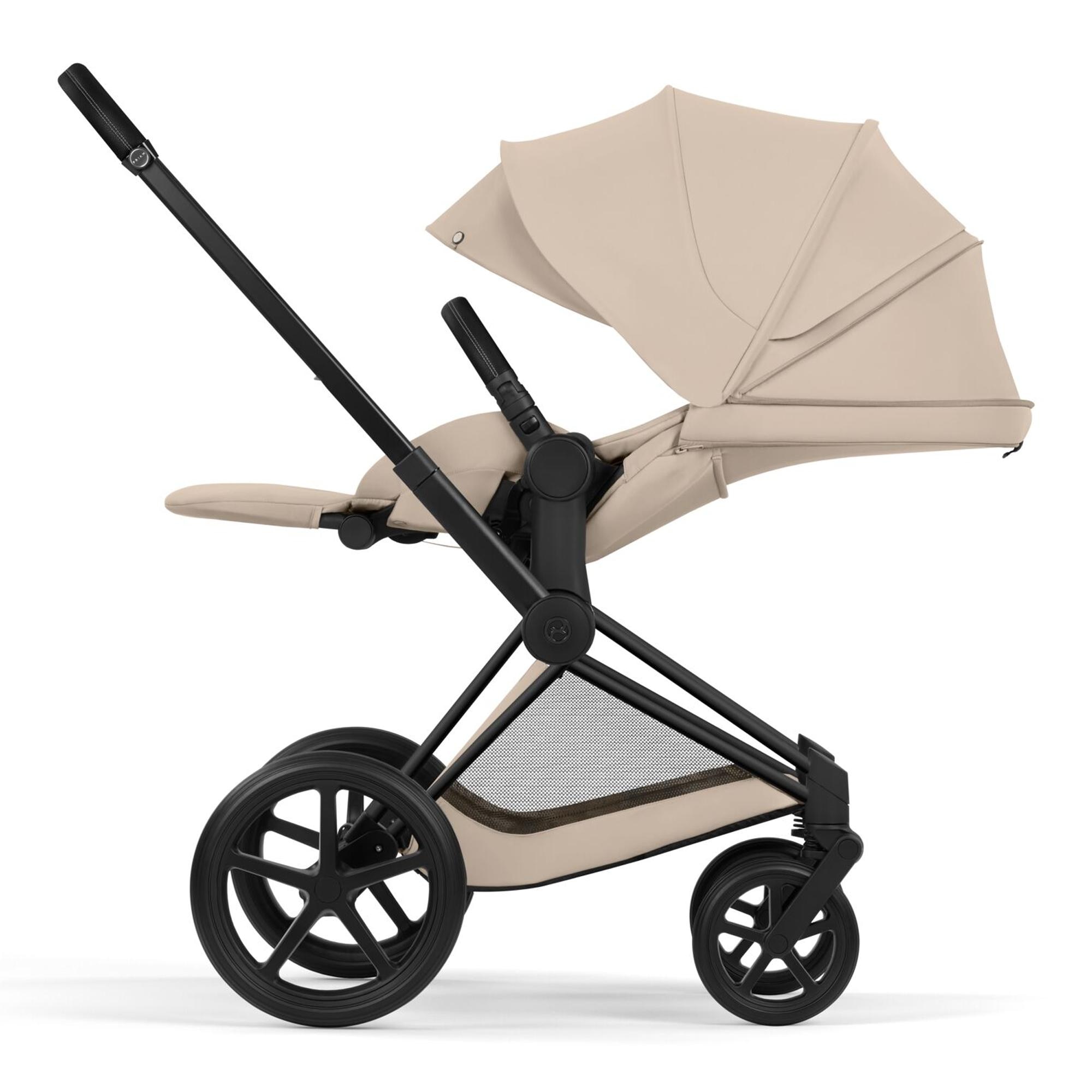 Carrinho de Bebé Duo Priam Comfort com Chassis Priam, Têxteis Priam e Alcofa Dobrável Priam Fold Lux Comfort Bege-9