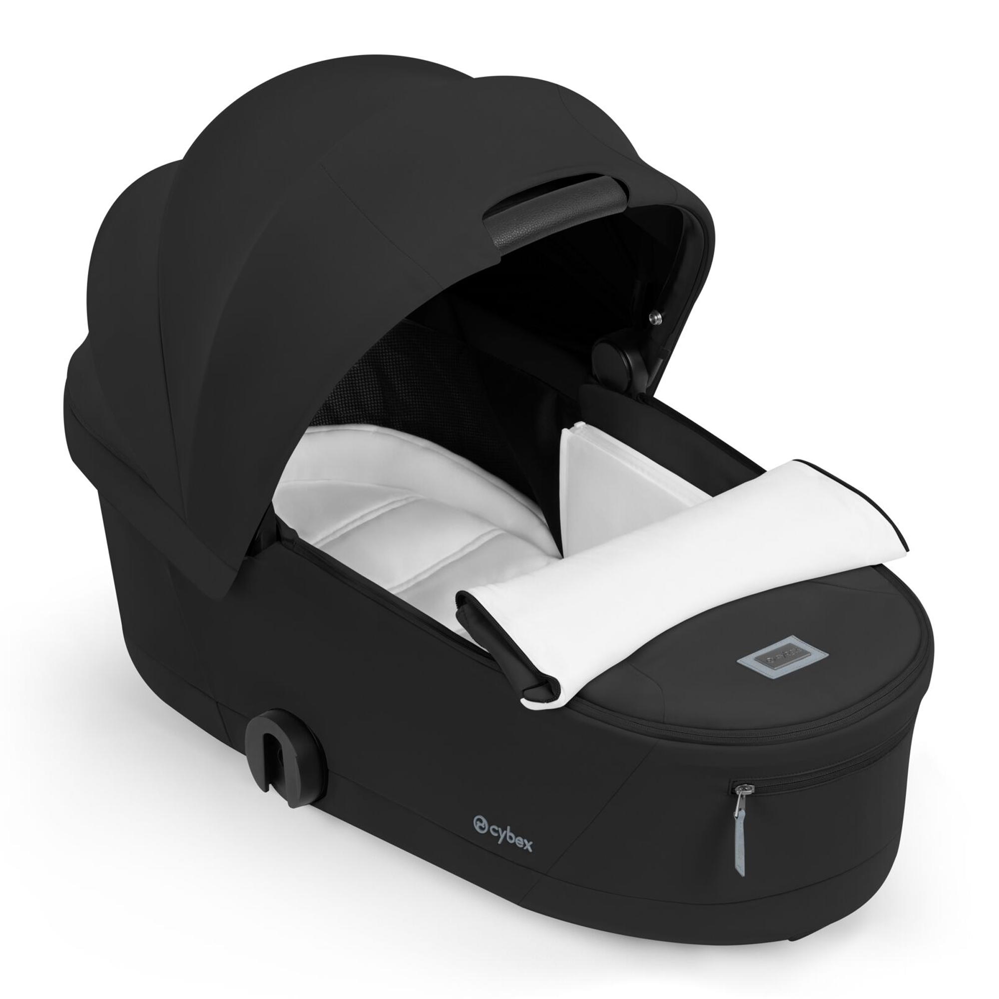 Carrinho de Bebé Duo Priam Comfort com Chassis Priam, Têxteis Priam e Alcofa Dobrável Priam Fold Lux Comfort Preto-5