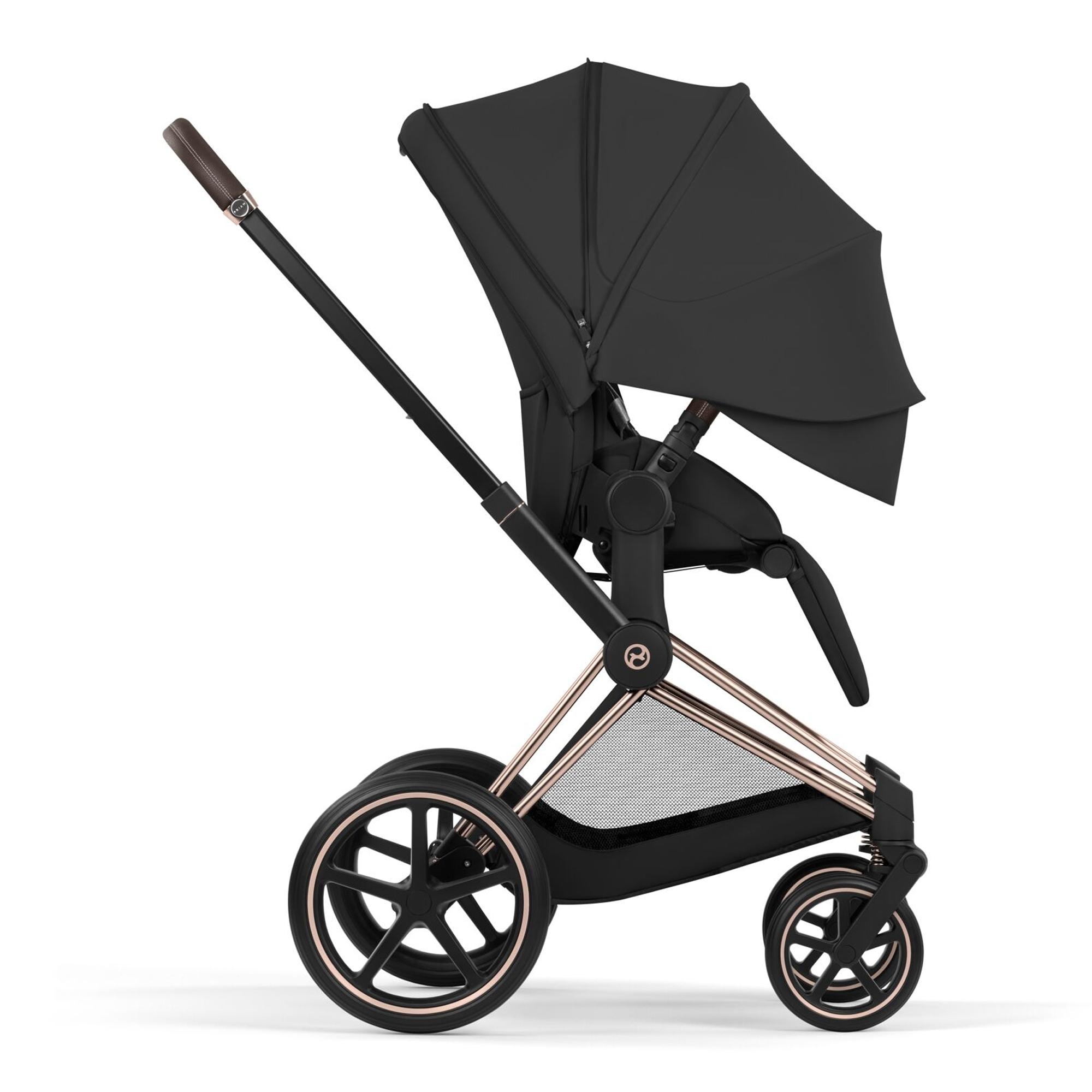 Carrinho de Bebé Duo Priam Comfort com Chassis Priam, Têxteis Priam e Alcofa Dobrável Priam Fold Lux Comfort Preto-8