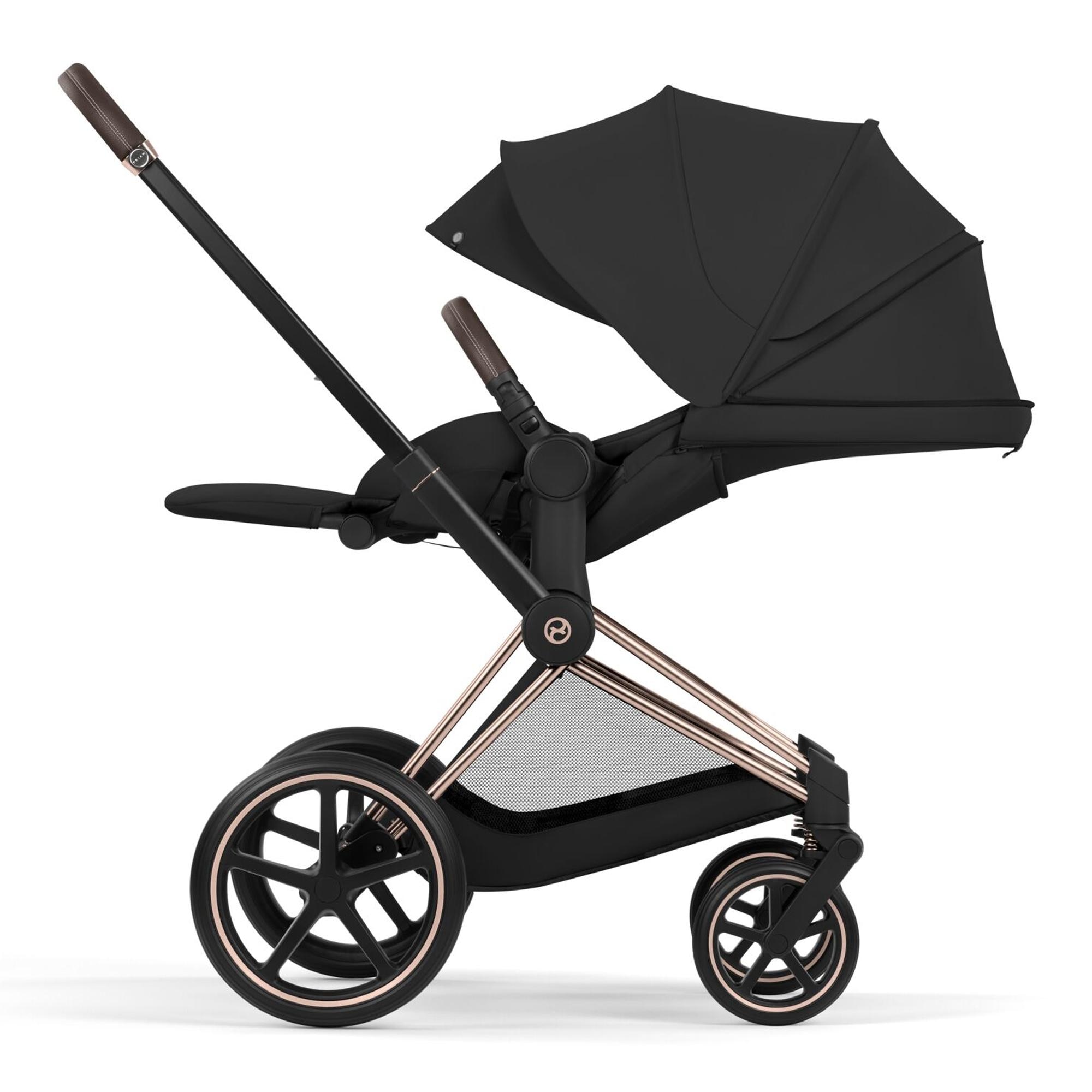 Carrinho de Bebé Duo Priam Comfort com Chassis Priam, Têxteis Priam e Alcofa Dobrável Priam Fold Lux Comfort Preto-9
