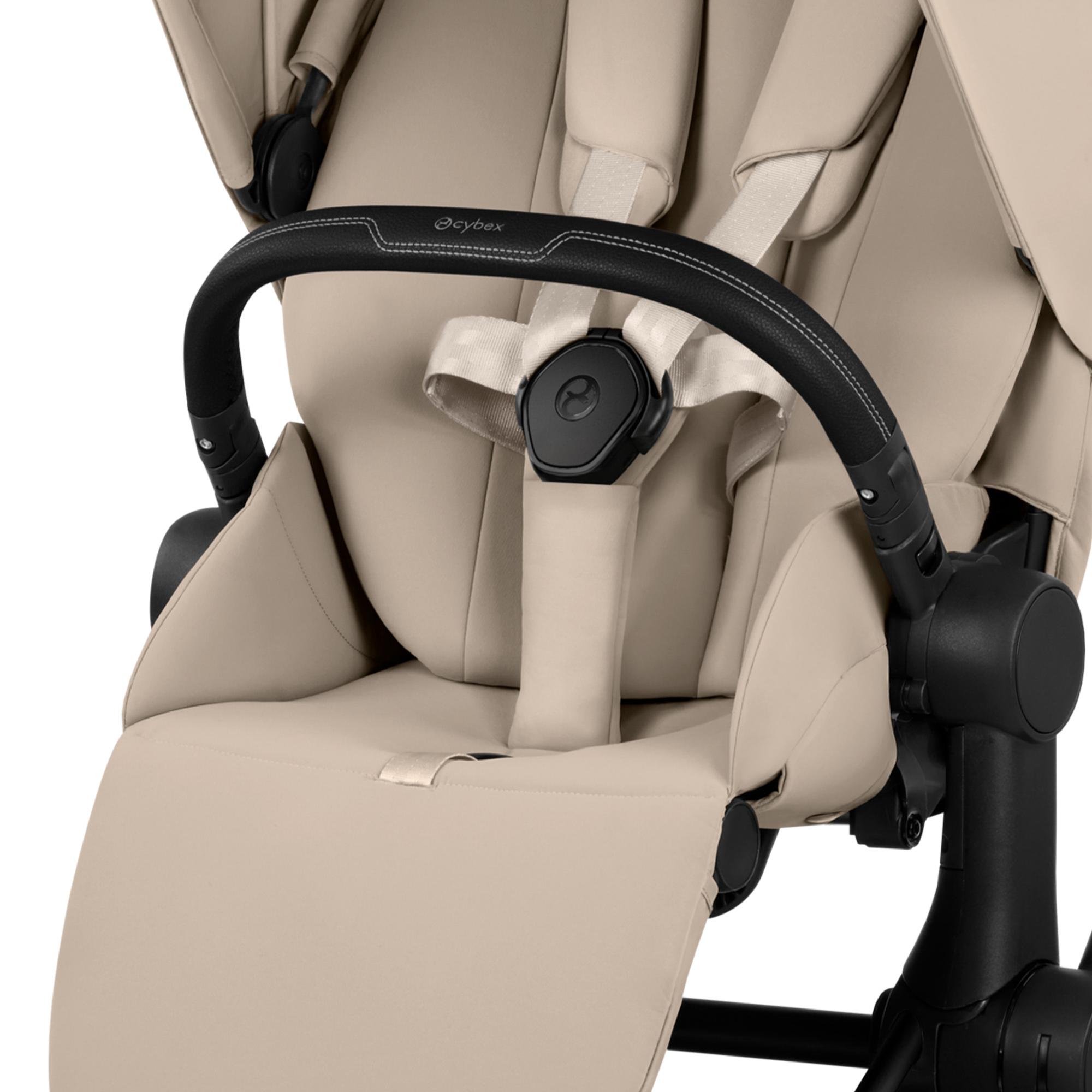 Carrinho de Passeio dúo CYBEX e-PRIAM Comfort com Chassis e-PRIAM, Têxteis PRIAM e Alcofa dobrável PRIAM Fold Lux Comfort Bege-12
