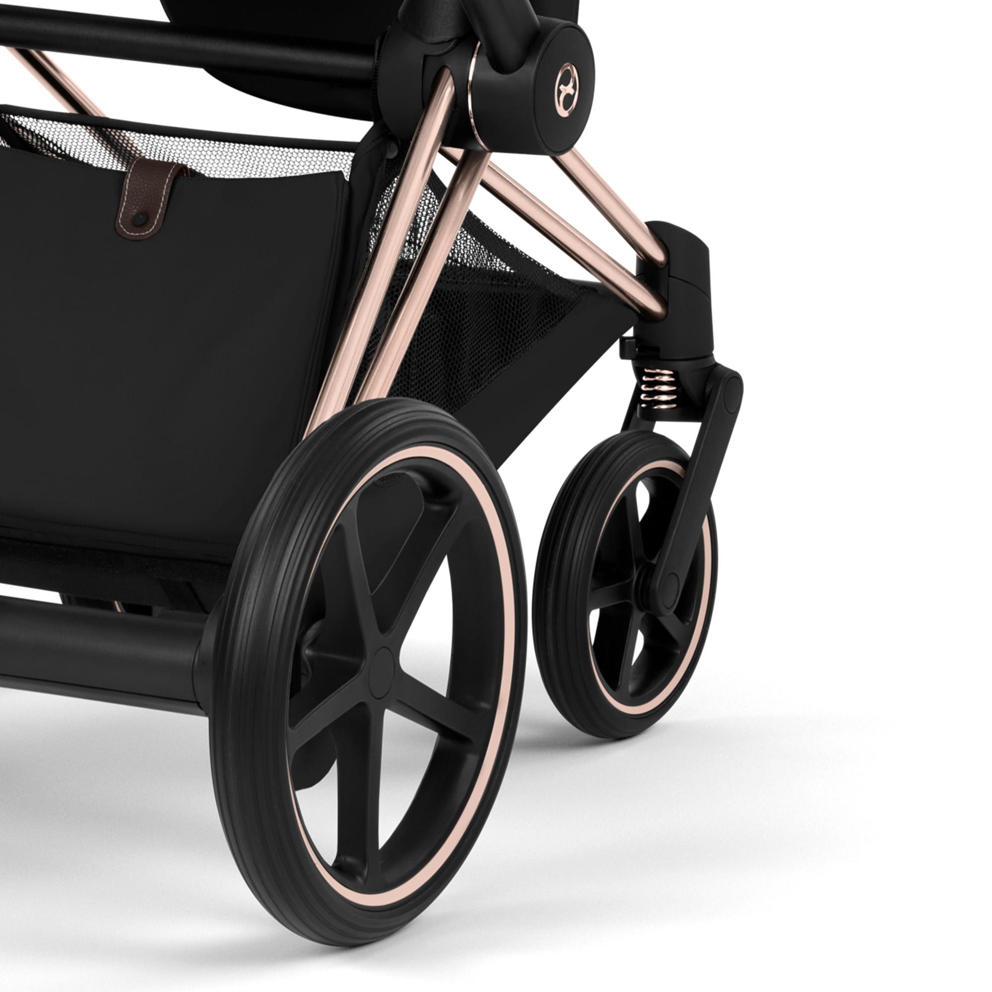 Imagen 13 de Carro de bebé dúo CYBEX e-PRIAM Comfort con Chasis e-PRIAM, Textiles PRIAM y Capazo plegable PRIAM Fold Lux Comfort - Negro Negro