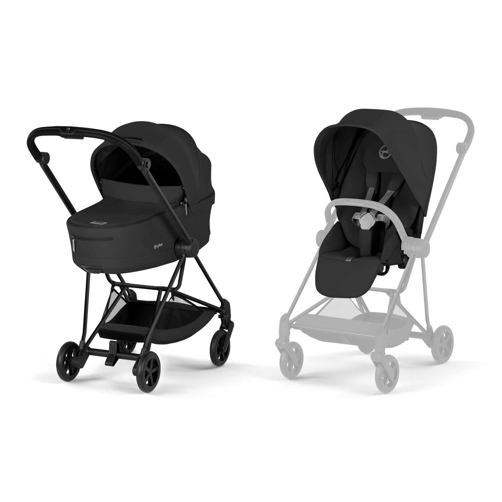 Carro de bebé dúo CYBEX MIOS Comfort con Chasis MIOS, Textiles MIOS y Capazo plegable MIOS / COŸA Fold Lux Comfort - Negro Negro-1