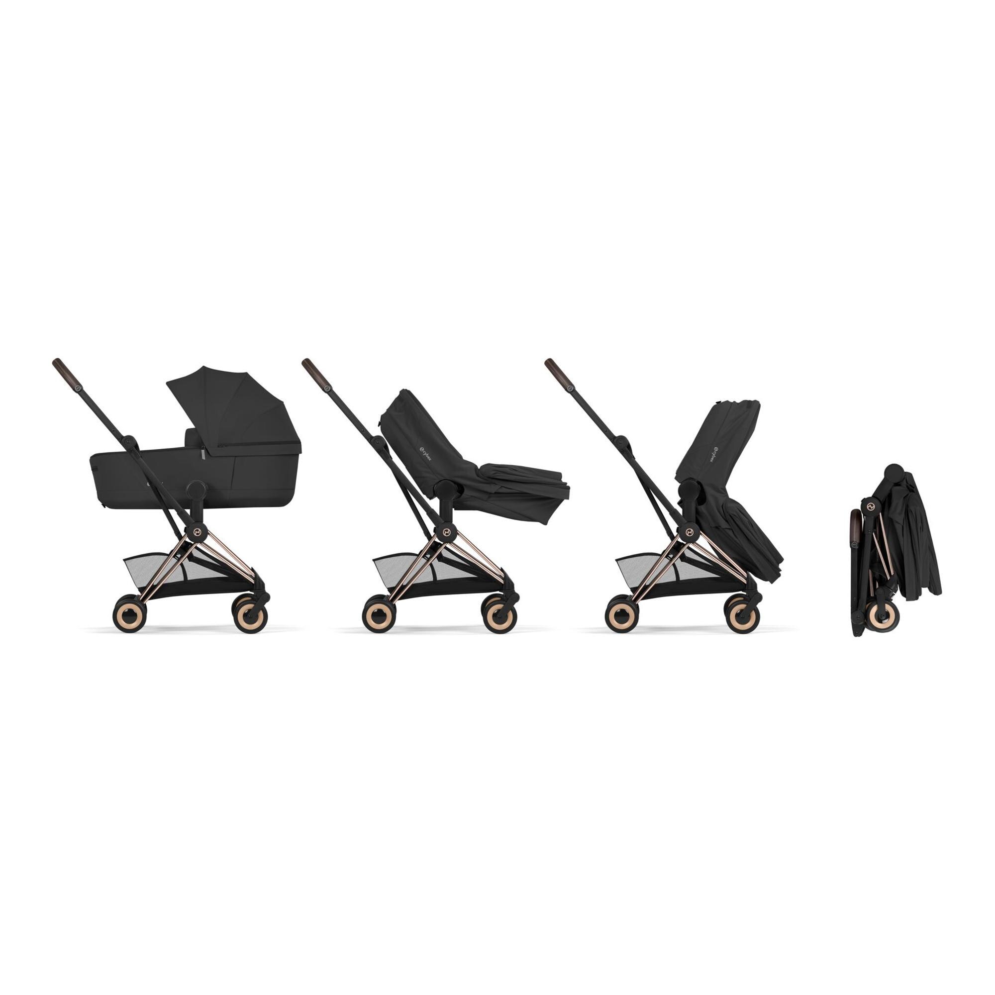 Carro de bebé dúo CYBEX COŸA Comfort con Capazo plegable CYBEX COŸA Fold Lux Style - Negro Negro-7