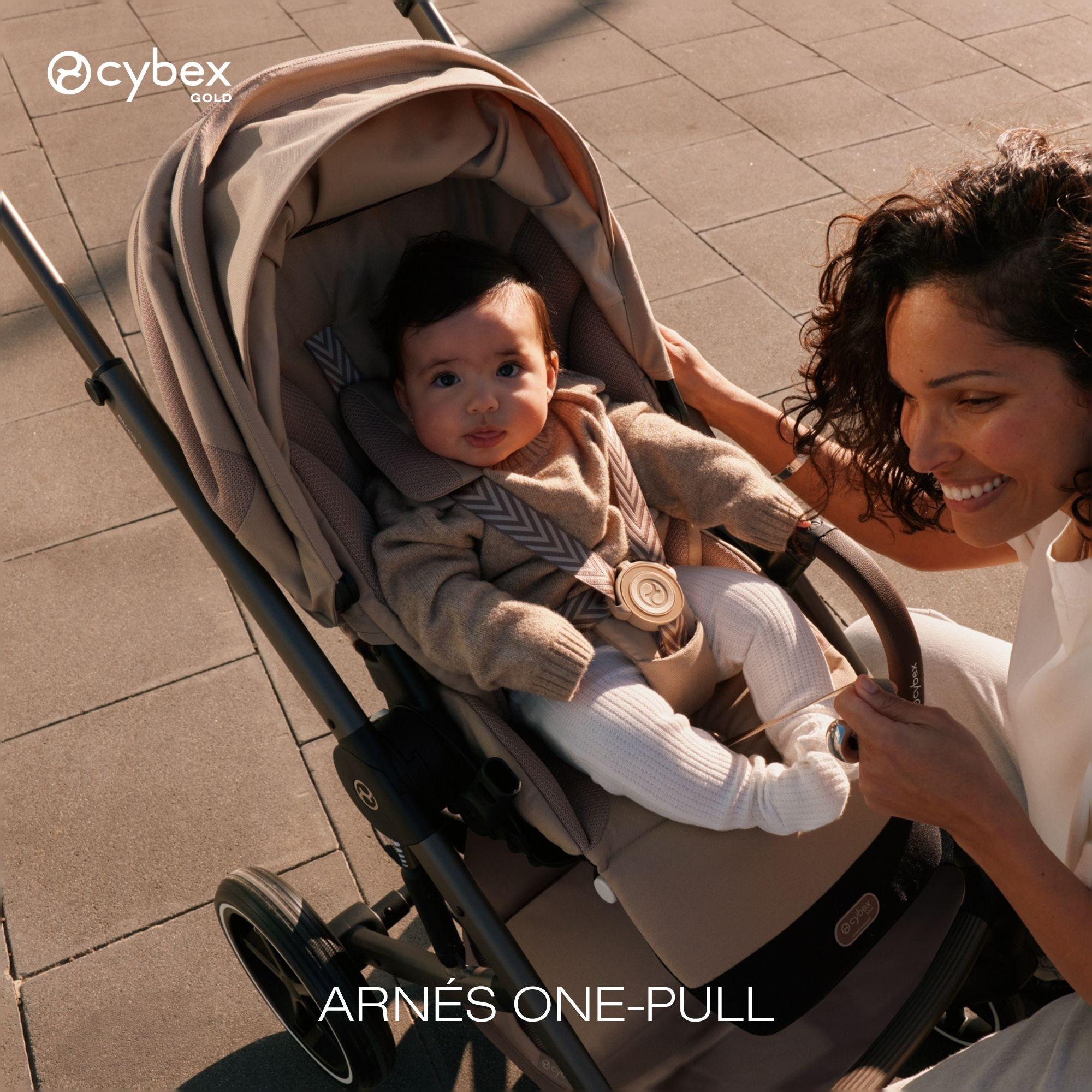 Carrinho de Passeio Duo CYBEX Balios S Lux com Chassis Taupe e Alcofa Dobrável Cybex Fold Cot Verde pardo-9