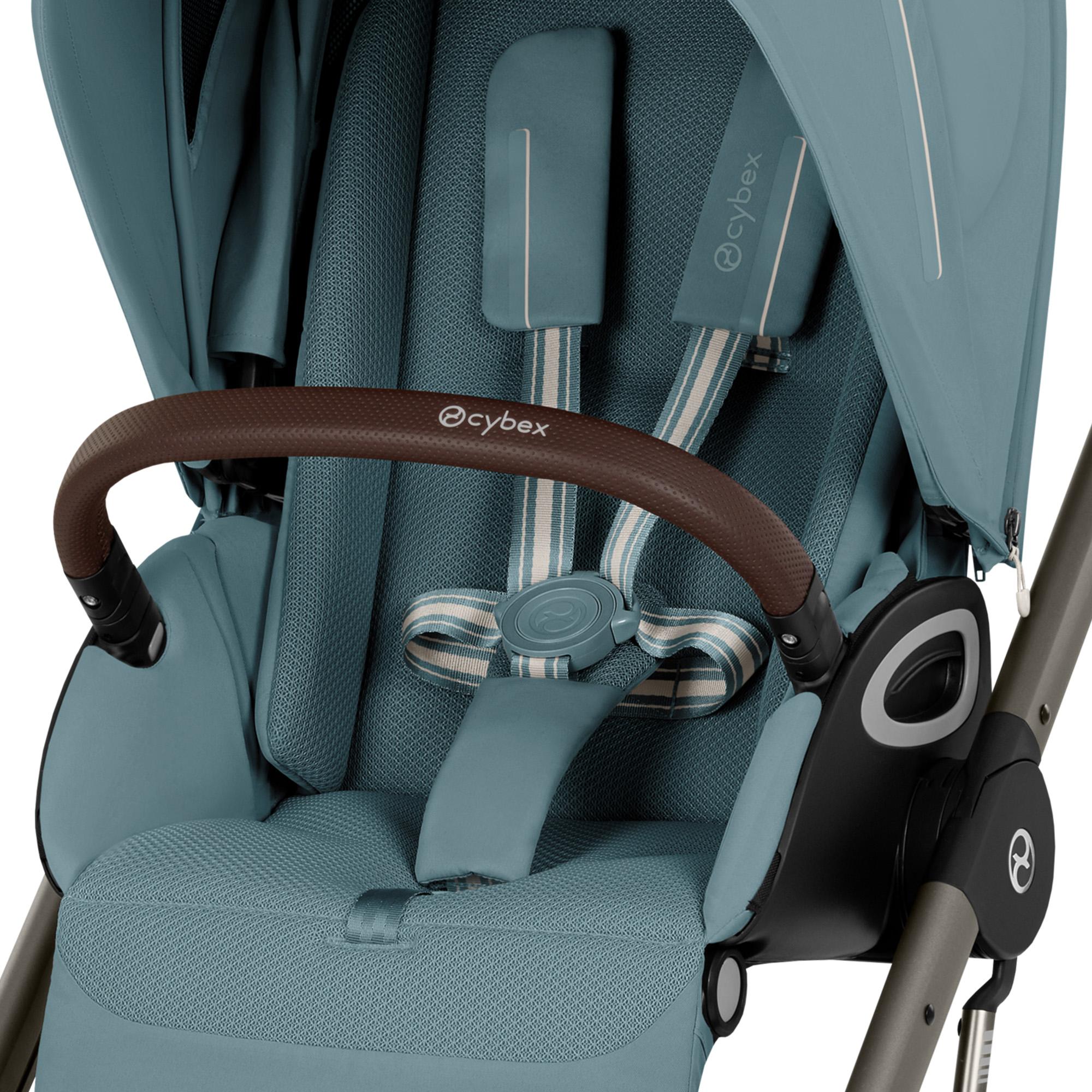Carrinho de Bebé Duo Talos S Lux com Chassis e Têxteis e Alcofa Dobrável Fold Cot - Taupe Azul Céu-10
