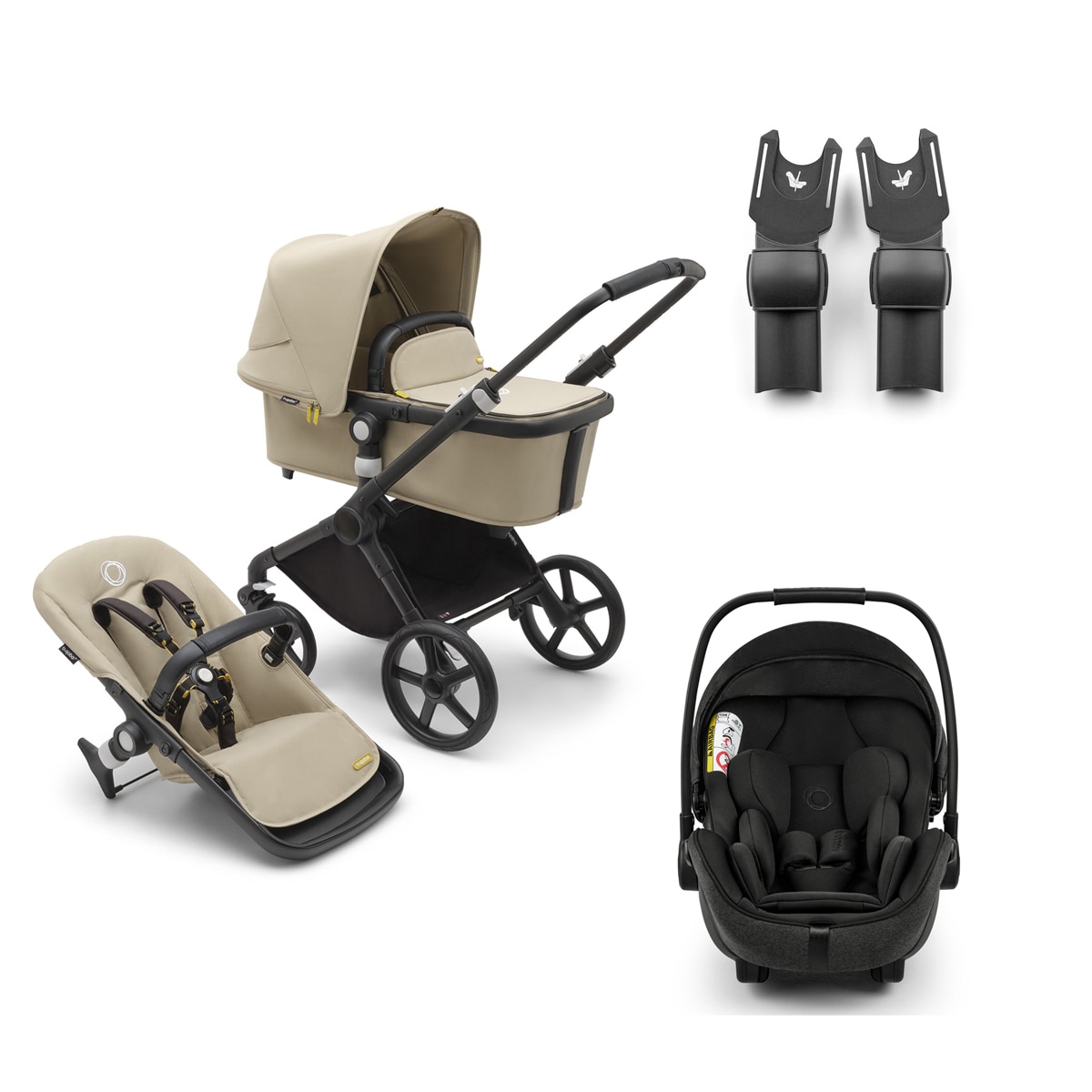 Imagem 0 de Bugaboo Fox Cub Pack  3 peças Beige/Cadeira preto
