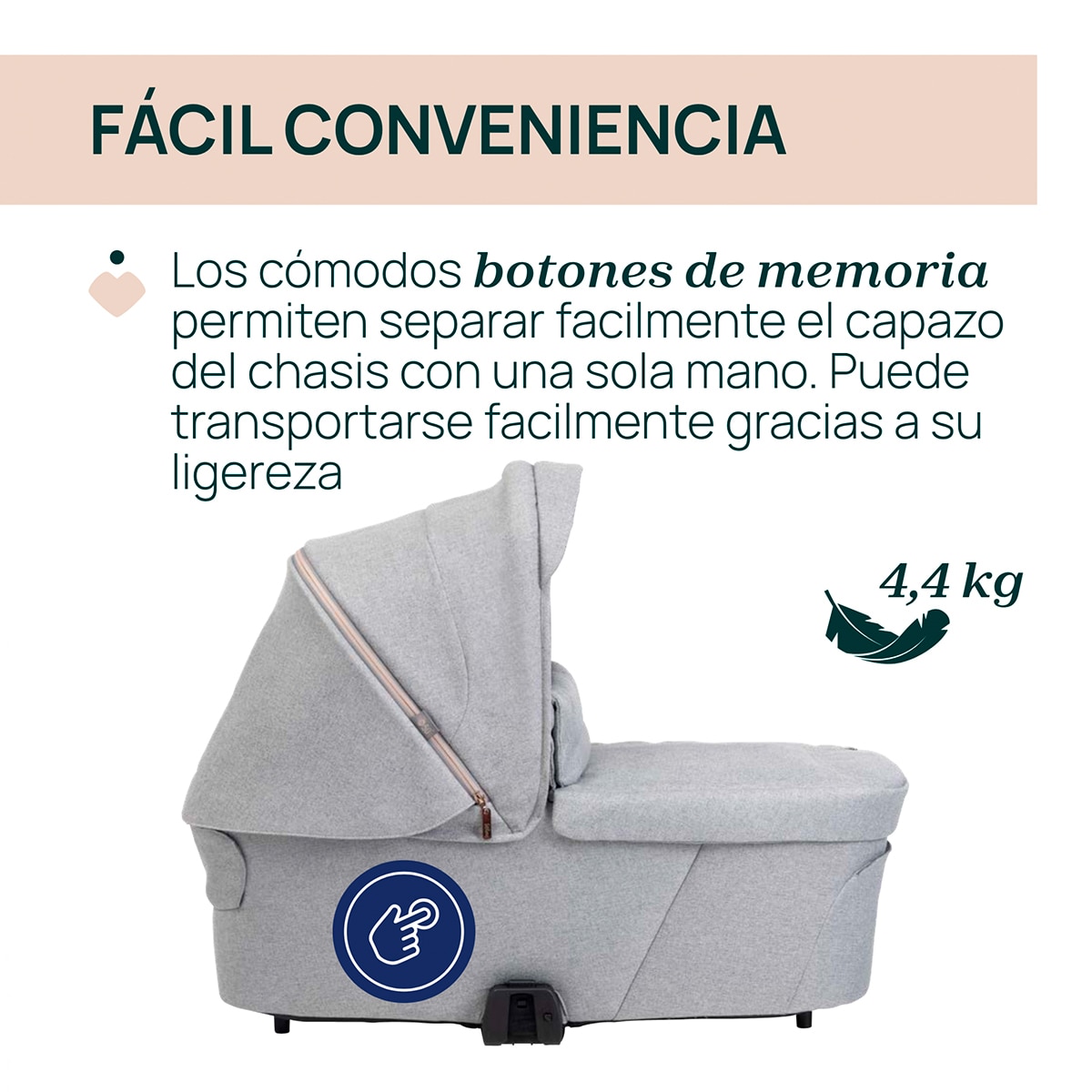 Capazo Chicco Flexi - Gris Gris-3