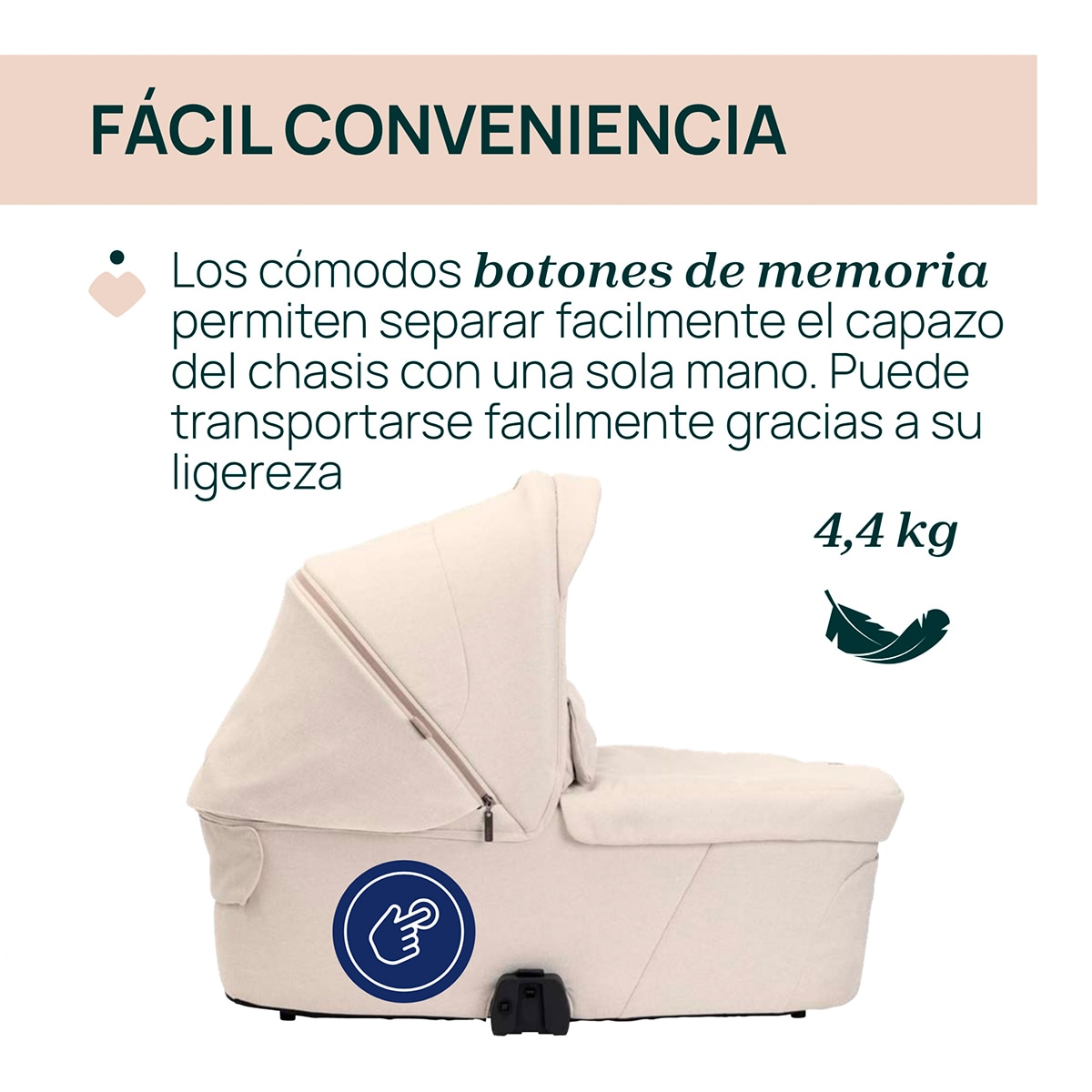 Capazo Chicco Flexi - Beige Beige-3