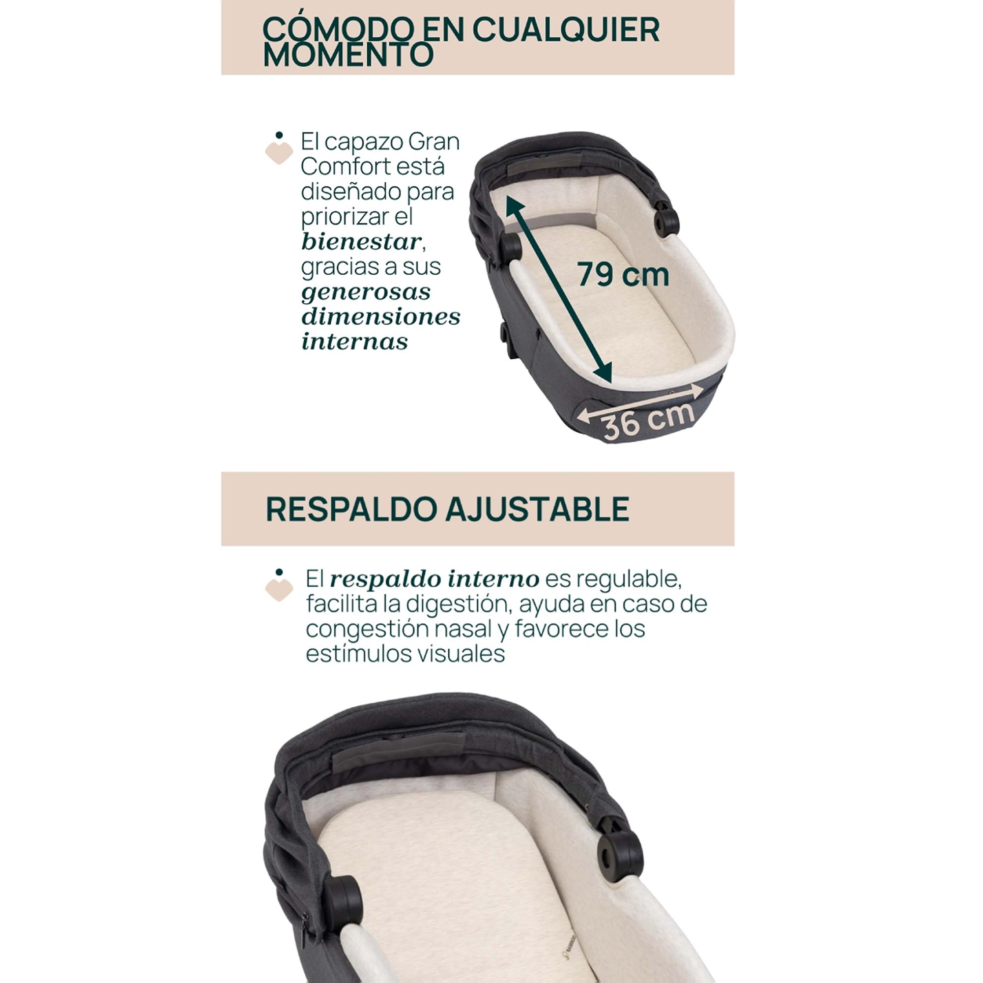 Capazo Chicco Gran Comfort Carrycot - Gris claro Gris claro-2