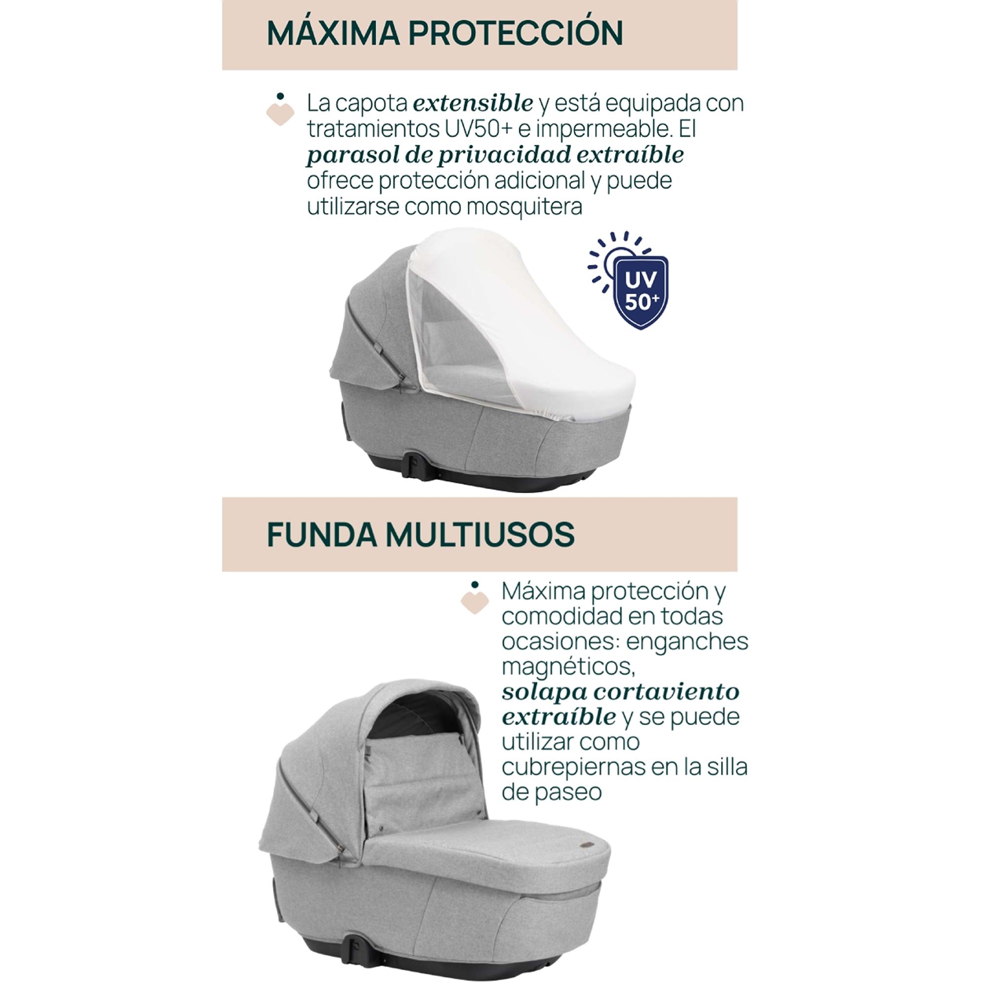 Capazo Chicco Gran Comfort Carrycot - Gris claro Gris claro-4