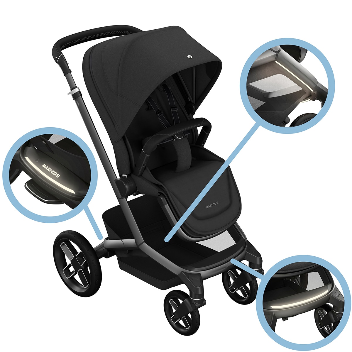 Carro de bebé Maxi-Cosi Fame, 0-22Kg, 0-4años Negro-16