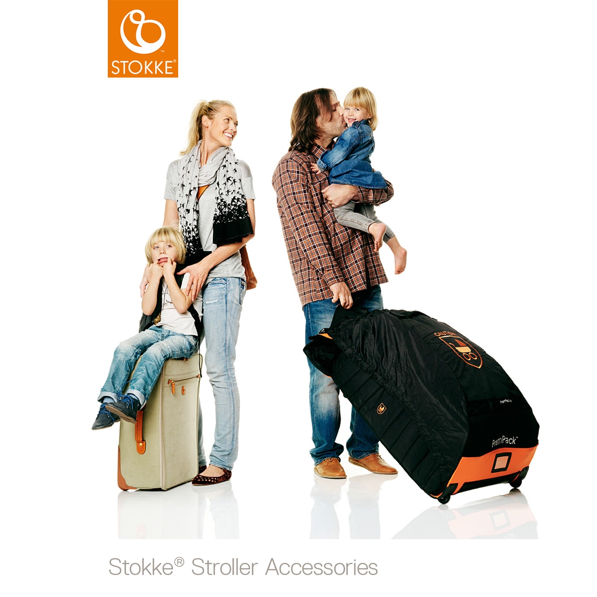 Bolsa de Viaje Stokke ® PramPack negro/naranja - Negro / Naranja Negro / Naranja-5