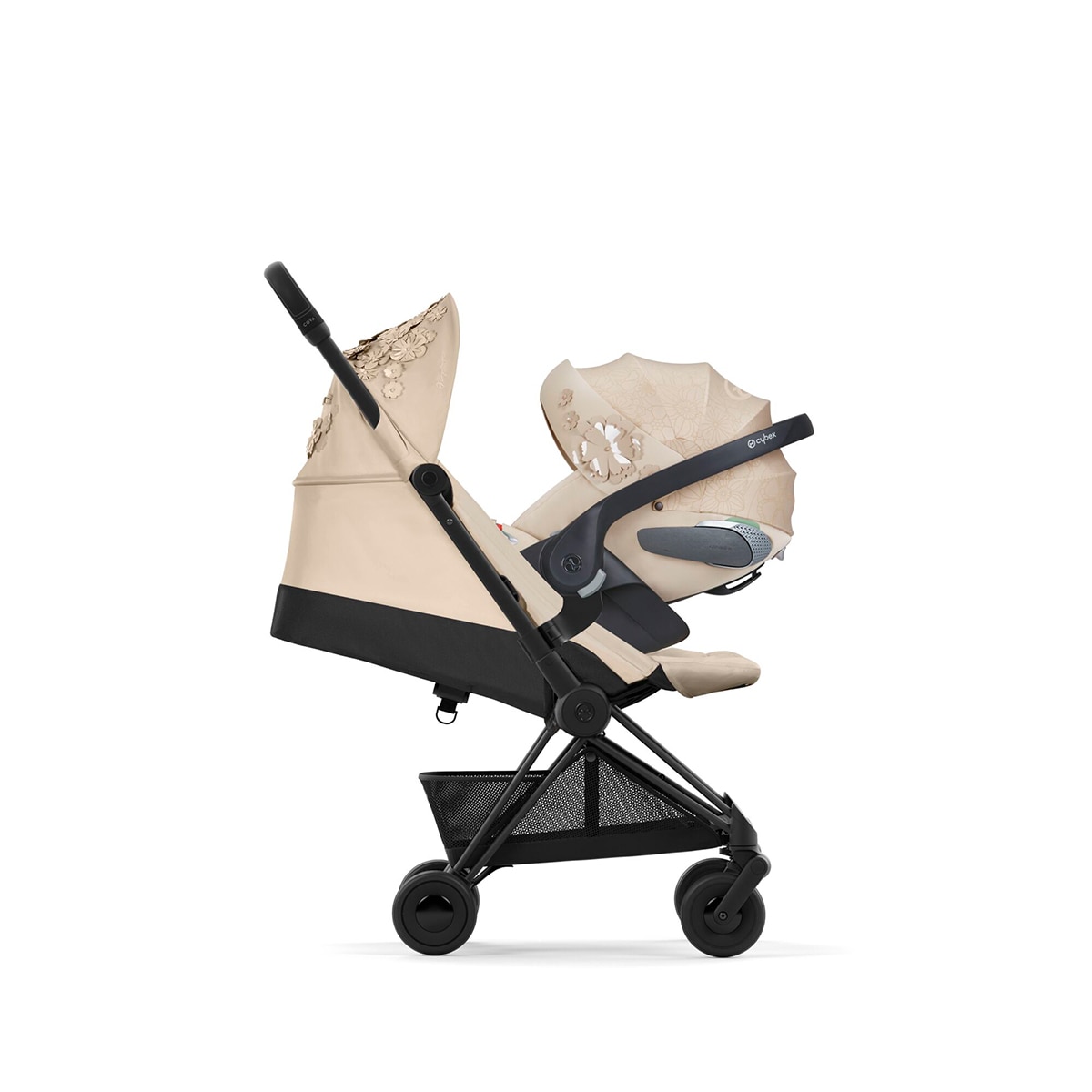 Carrinho de Passeio Coya Simply Flowers - Bege Bege-7